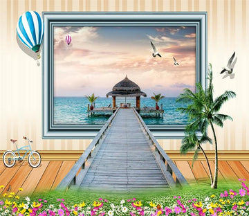 3D Sea Road Pavilion 66 Wallpaper AJ Wallpaper 