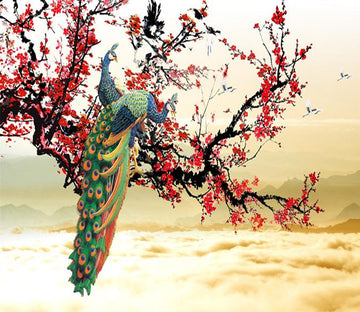 3D Peacock Tree Flower 92 Wallpaper AJ Wallpaper 2 