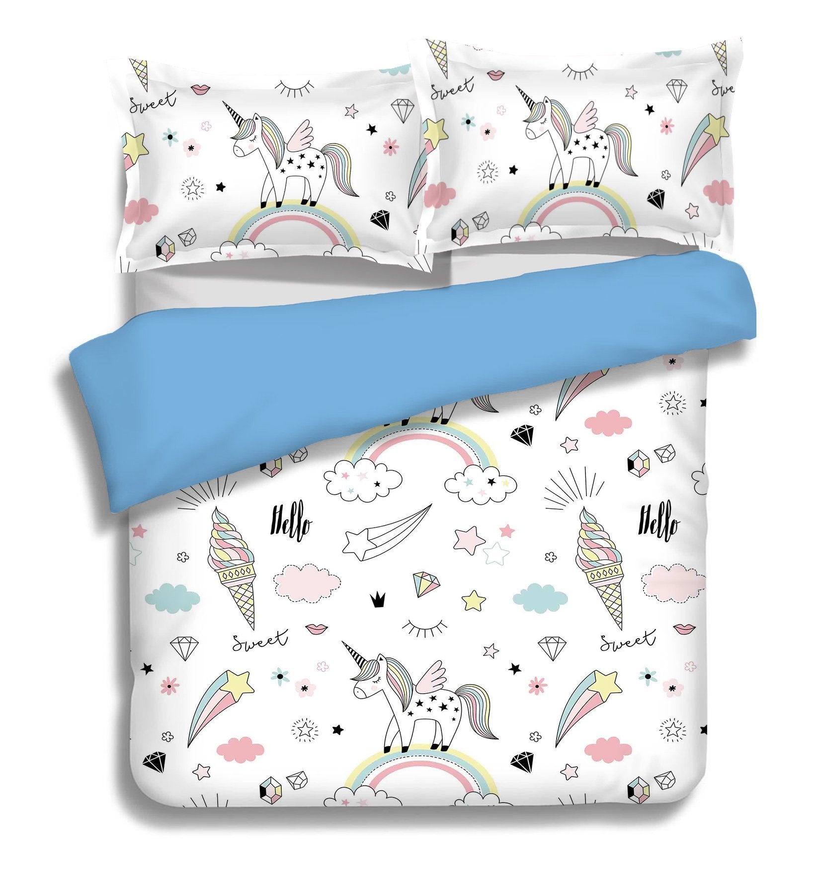 3D Rainbow Cartoon 058 Bed Pillowcases Quilt Wallpaper AJ Wallpaper 