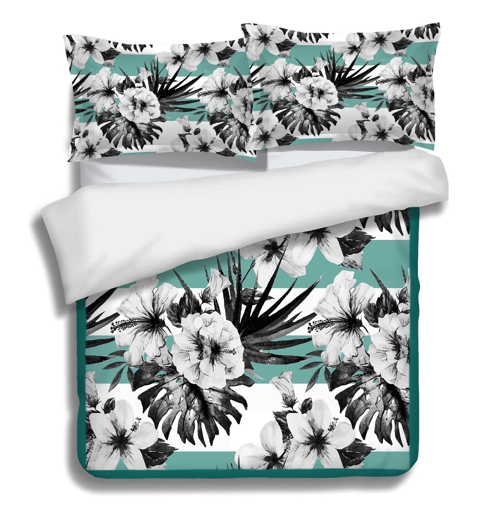 3D Black Flower 054 Bed Pillowcases Quilt Wallpaper AJ Wallpaper 