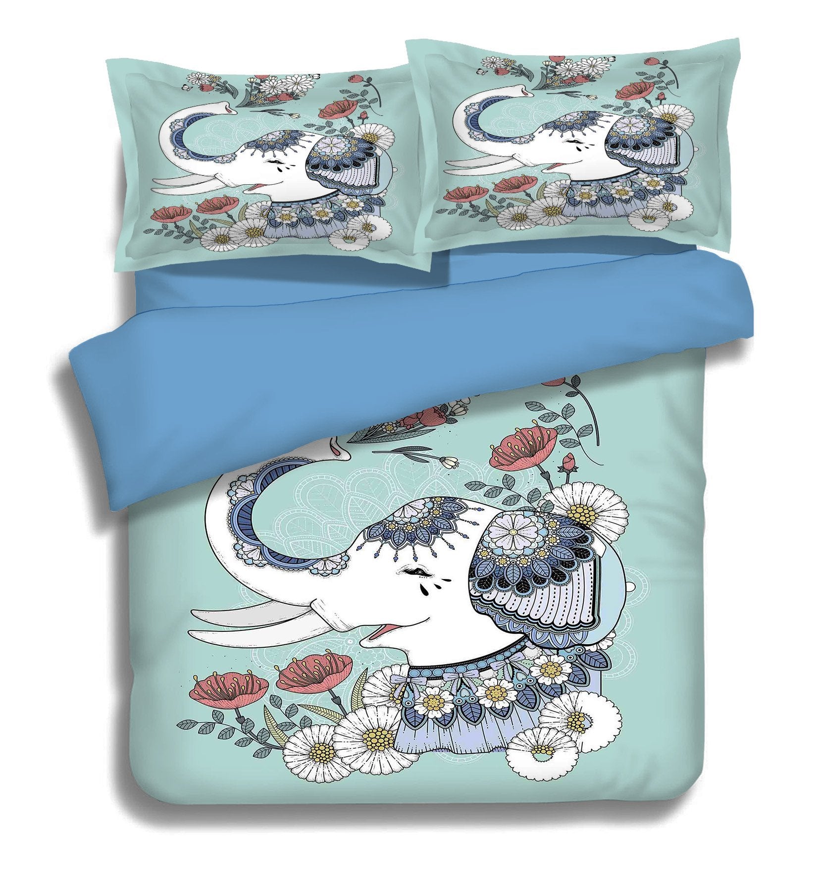 3D Elephant Blossom 116 Bed Pillowcases Quilt Wallpaper AJ Wallpaper 