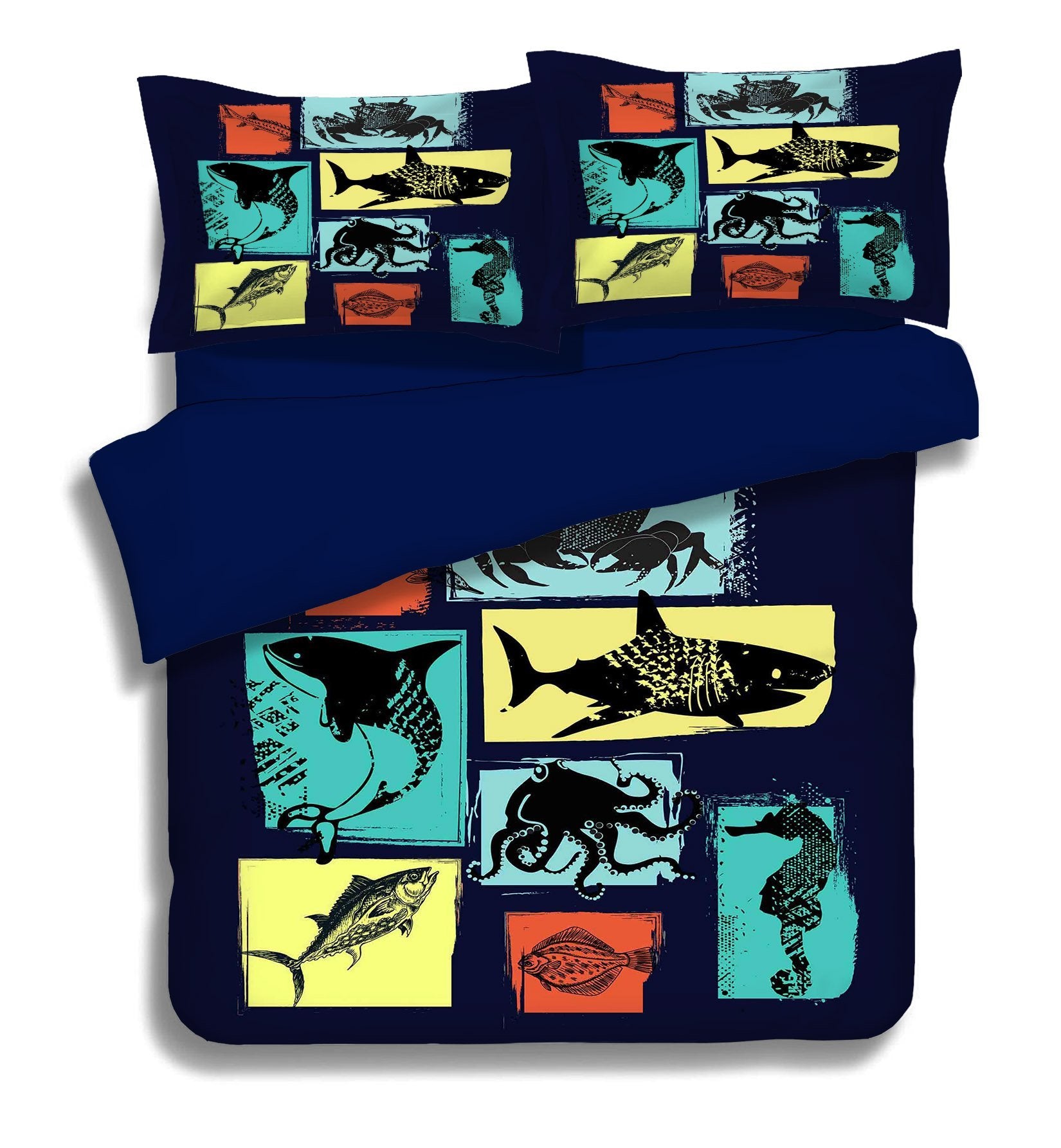 3D Black Fish 016 Bed Pillowcases Quilt Wallpaper AJ Wallpaper 