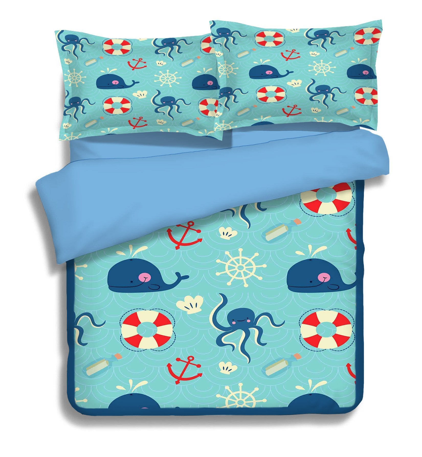 3D Mullet Whale 006 Bed Pillowcases Quilt Wallpaper AJ Wallpaper 