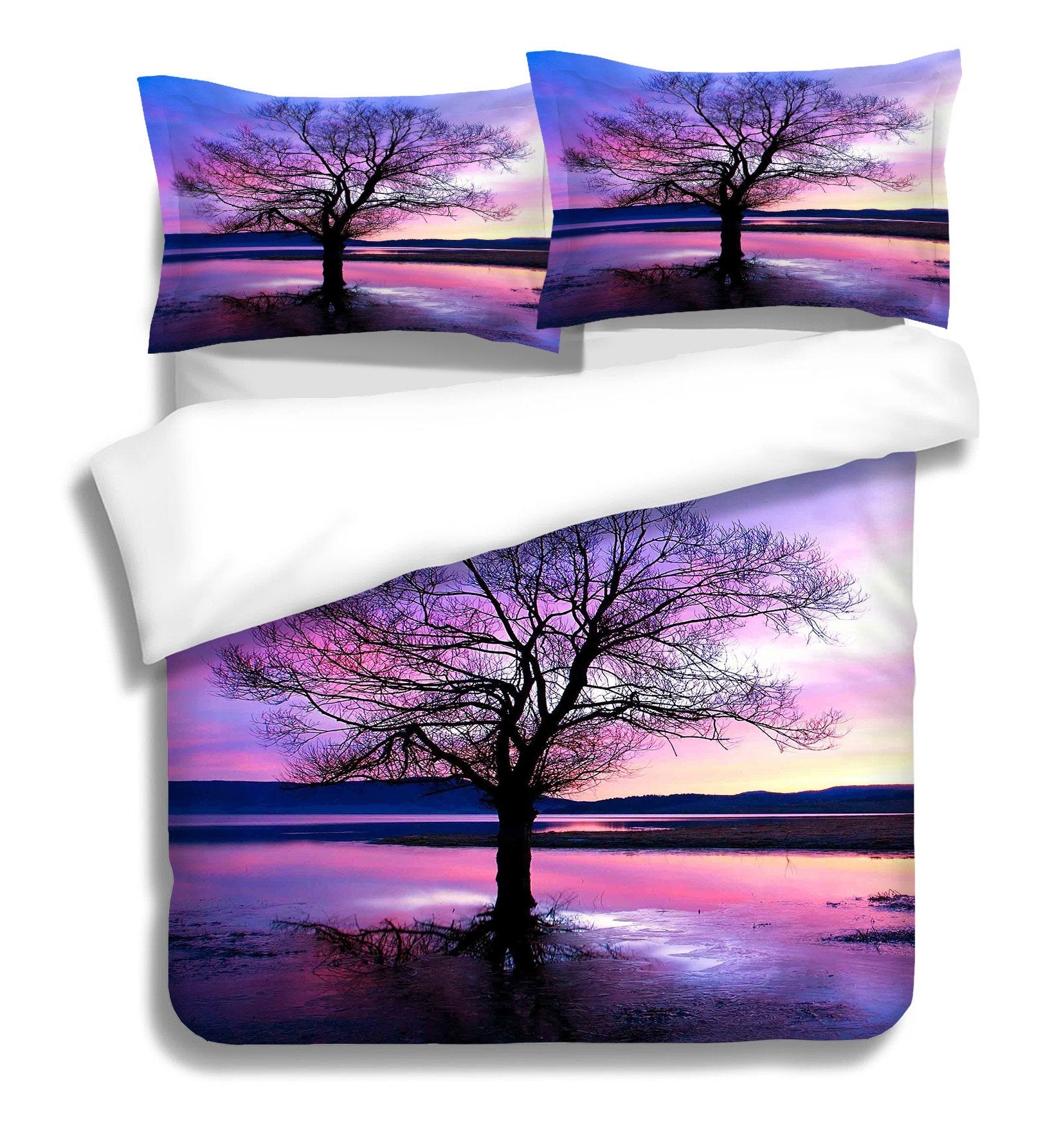 3D Back Shadow Tree 179 Bed Pillowcases Quilt Wallpaper AJ Wallpaper 