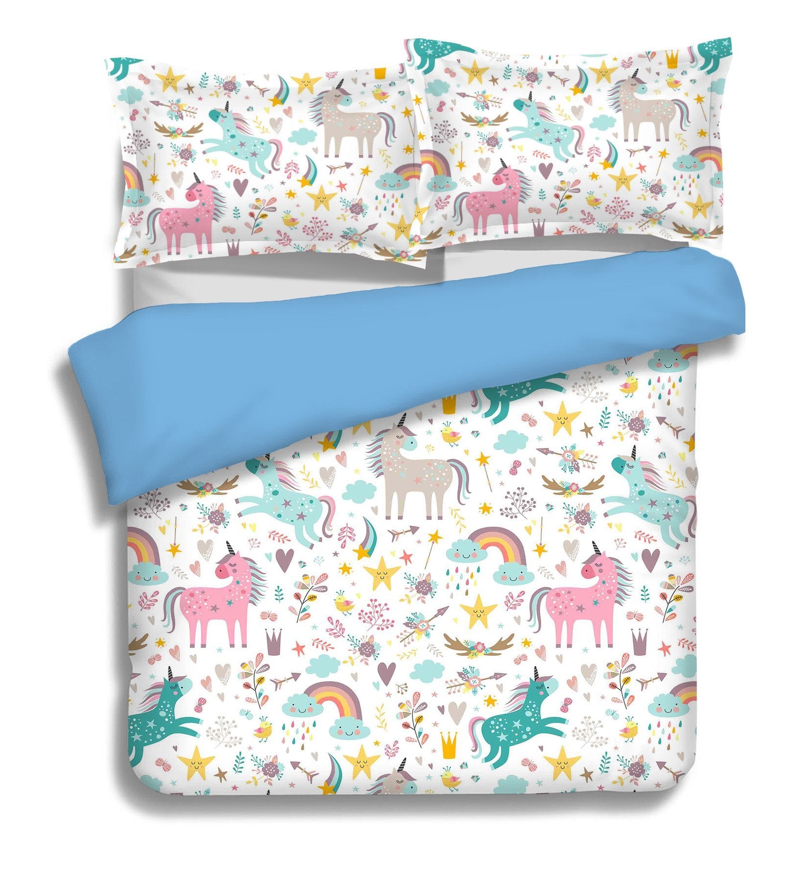 3D Rainbow Horse 072 Bed Pillowcases Quilt Wallpaper AJ Wallpaper 