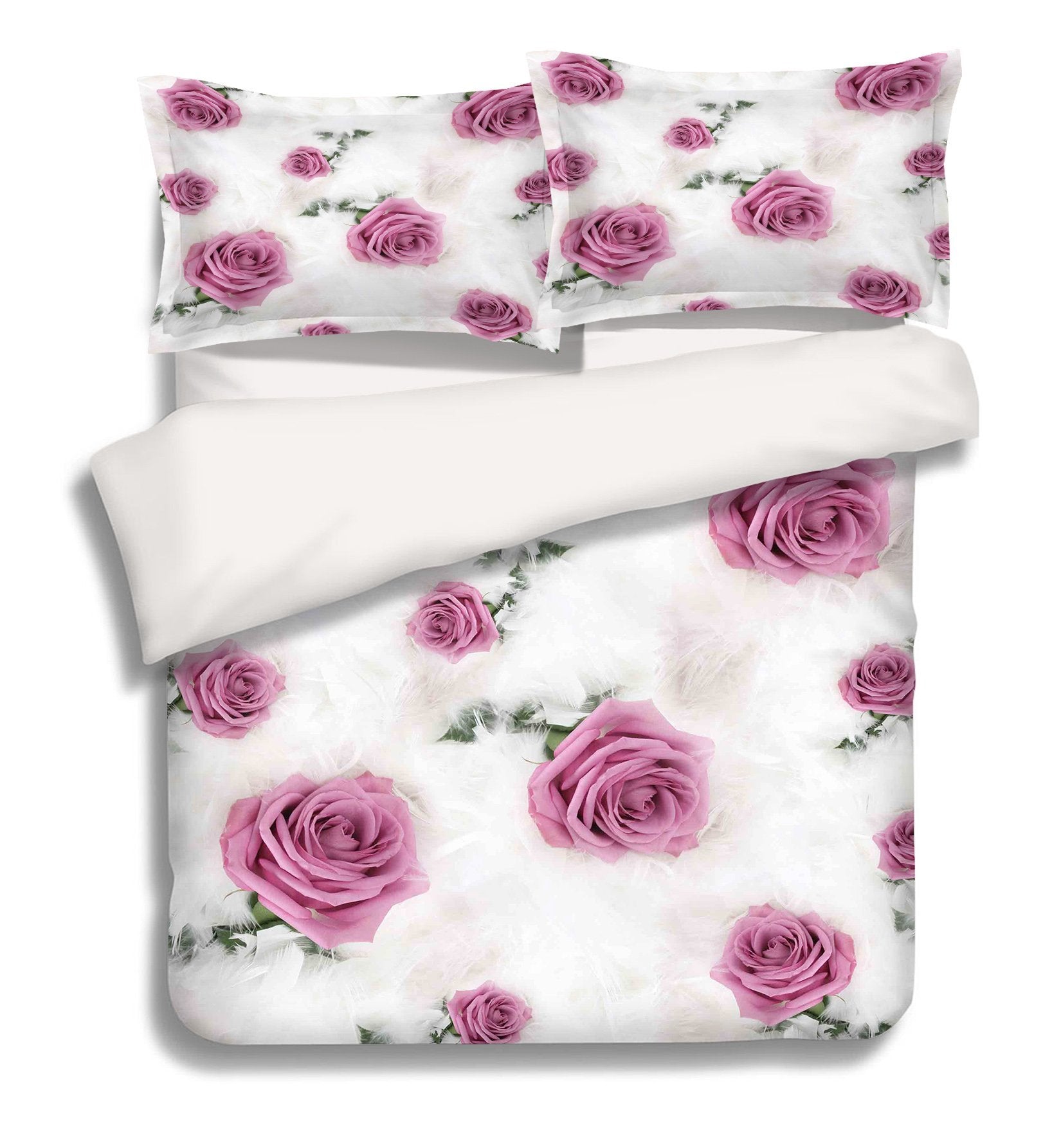 3D Feathers Roses 149 Bed Pillowcases Quilt Wallpaper AJ Wallpaper 