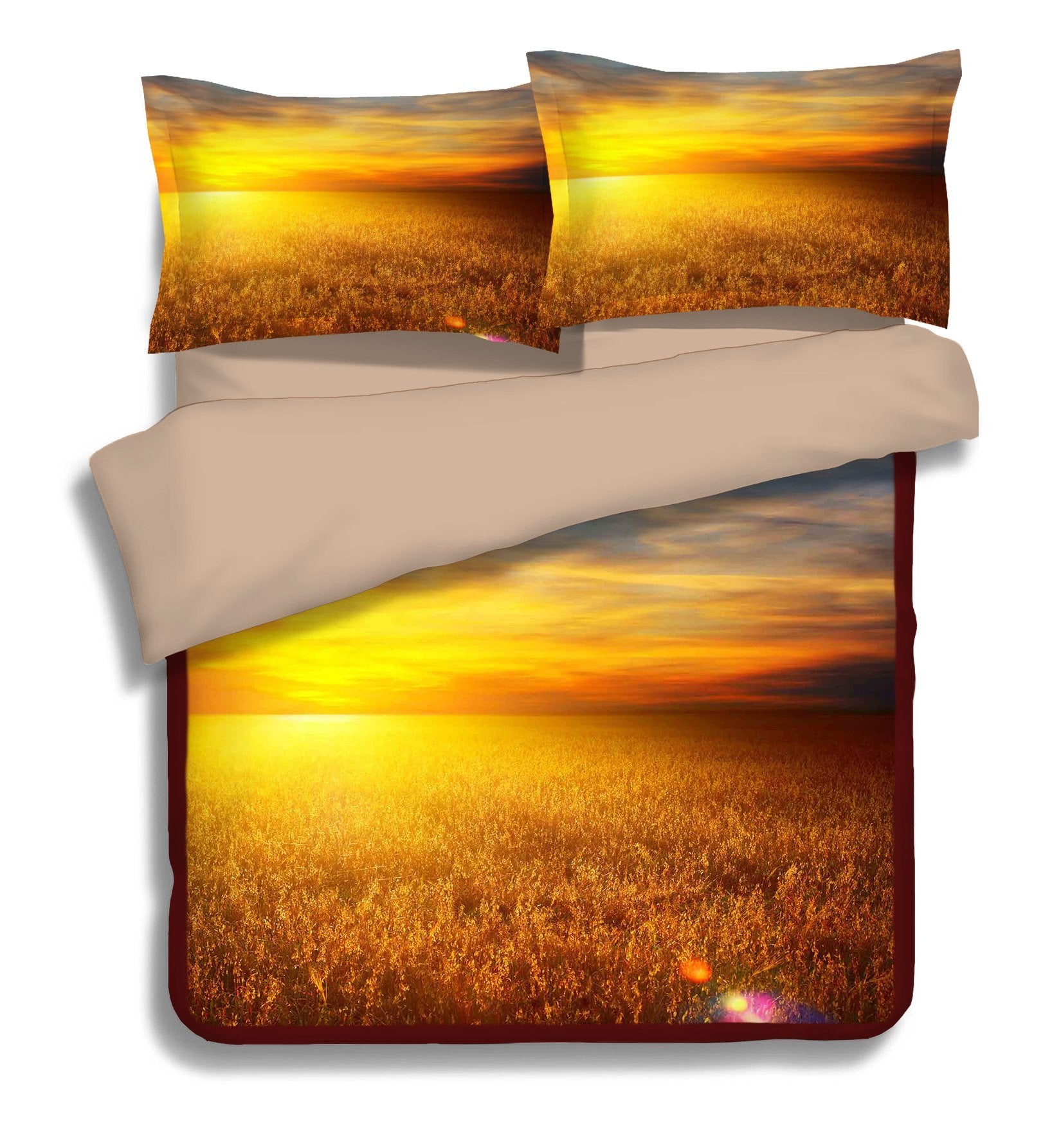 3D Gold Wheat 142 Bed Pillowcases Quilt Wallpaper AJ Wallpaper 