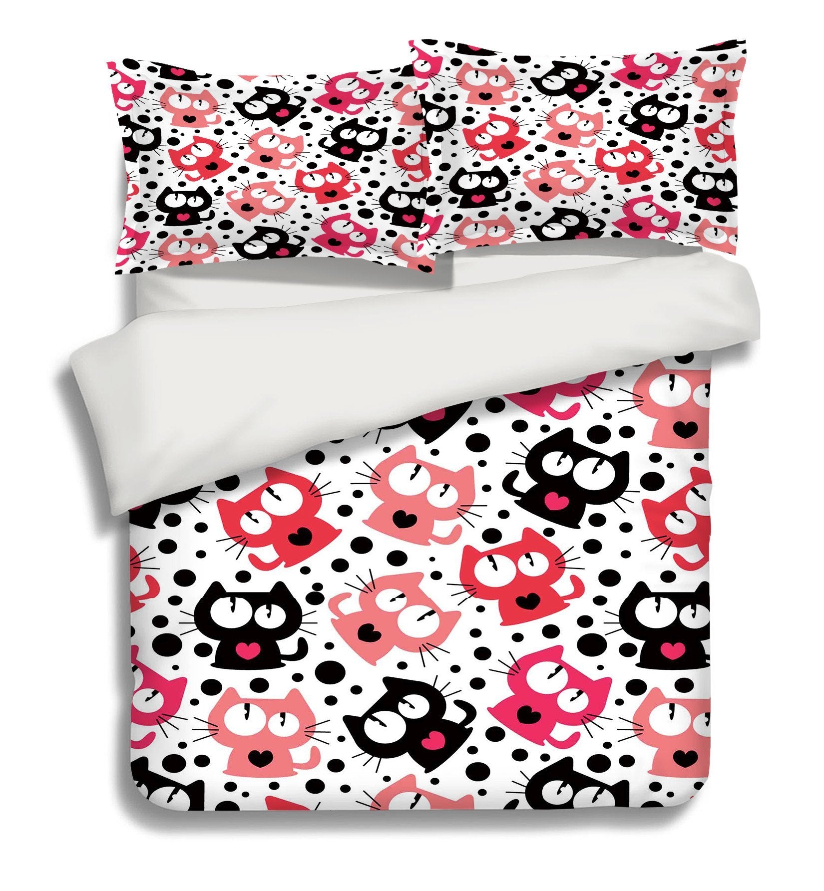 3D Cats Dots Pattern 324 Bed Pillowcases Quilt Wallpaper AJ Wallpaper 