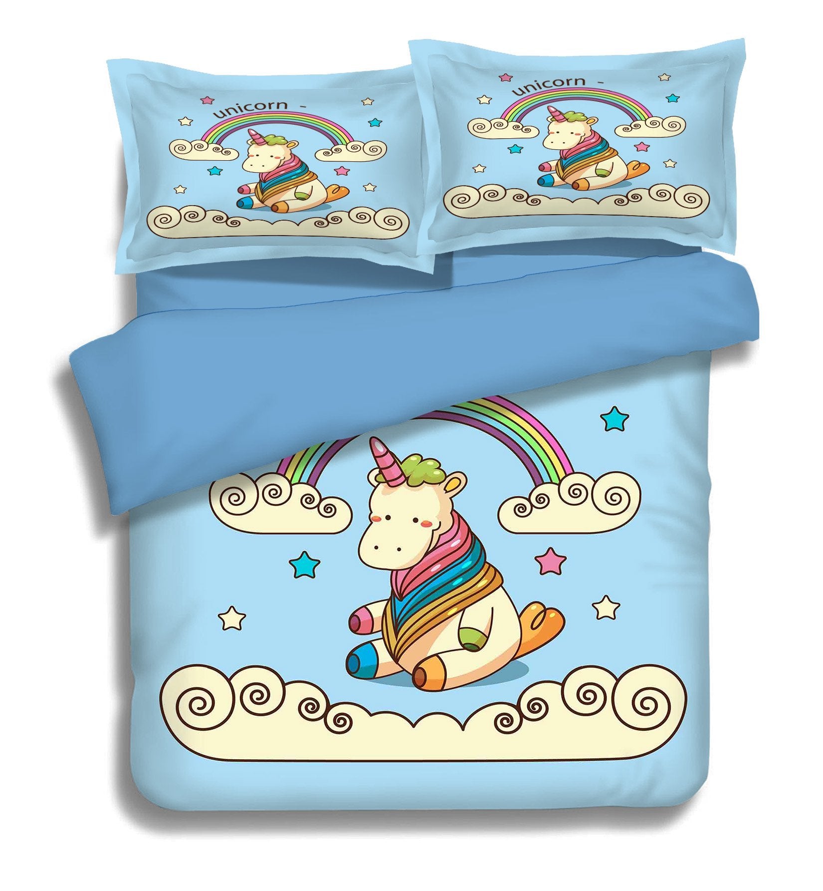 3D Unicorn Rainbow 024 Bed Pillowcases Quilt Wallpaper AJ Wallpaper 