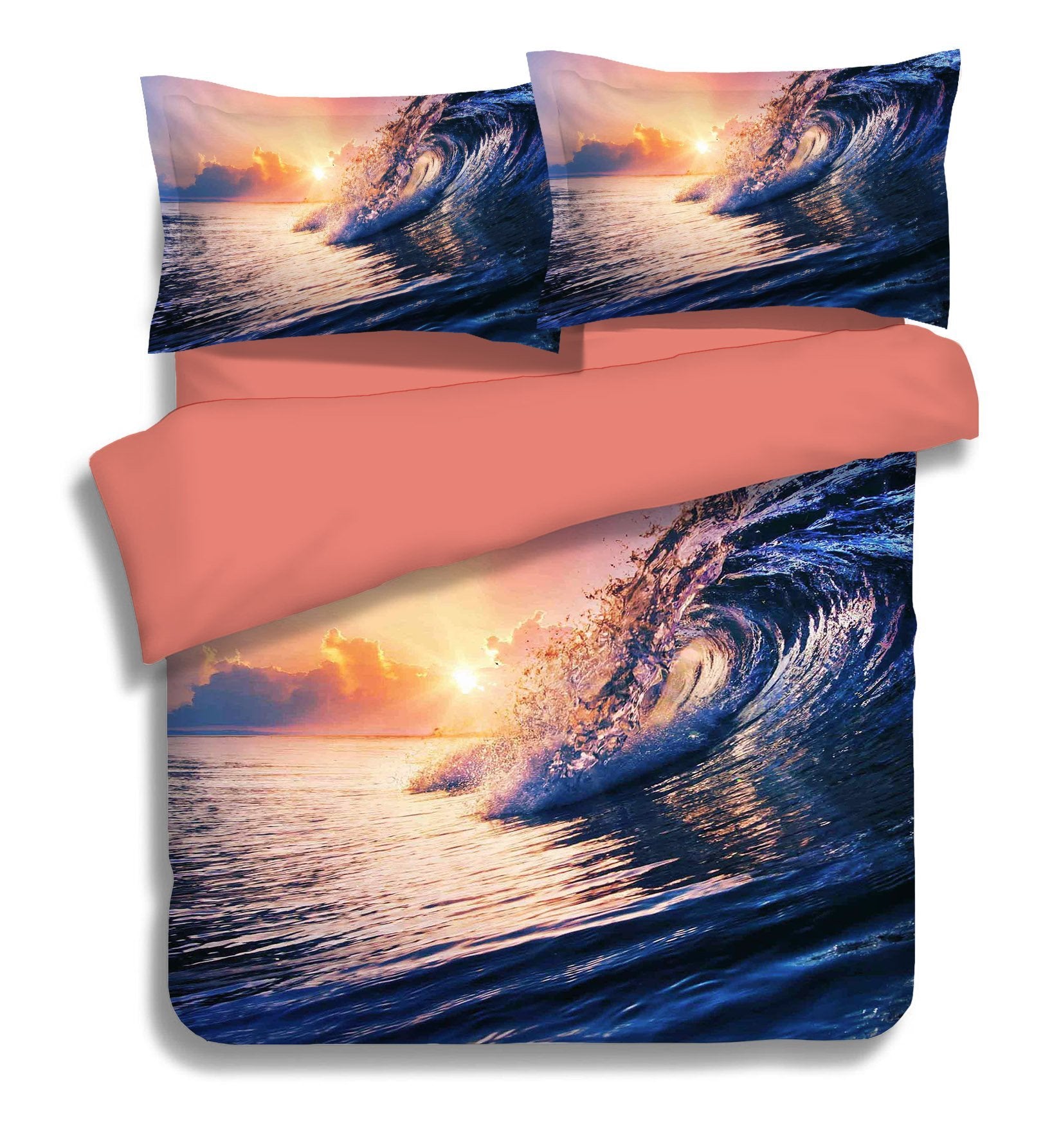 3D Sea Sunset Wave 251 Bed Pillowcases Quilt Wallpaper AJ Wallpaper 