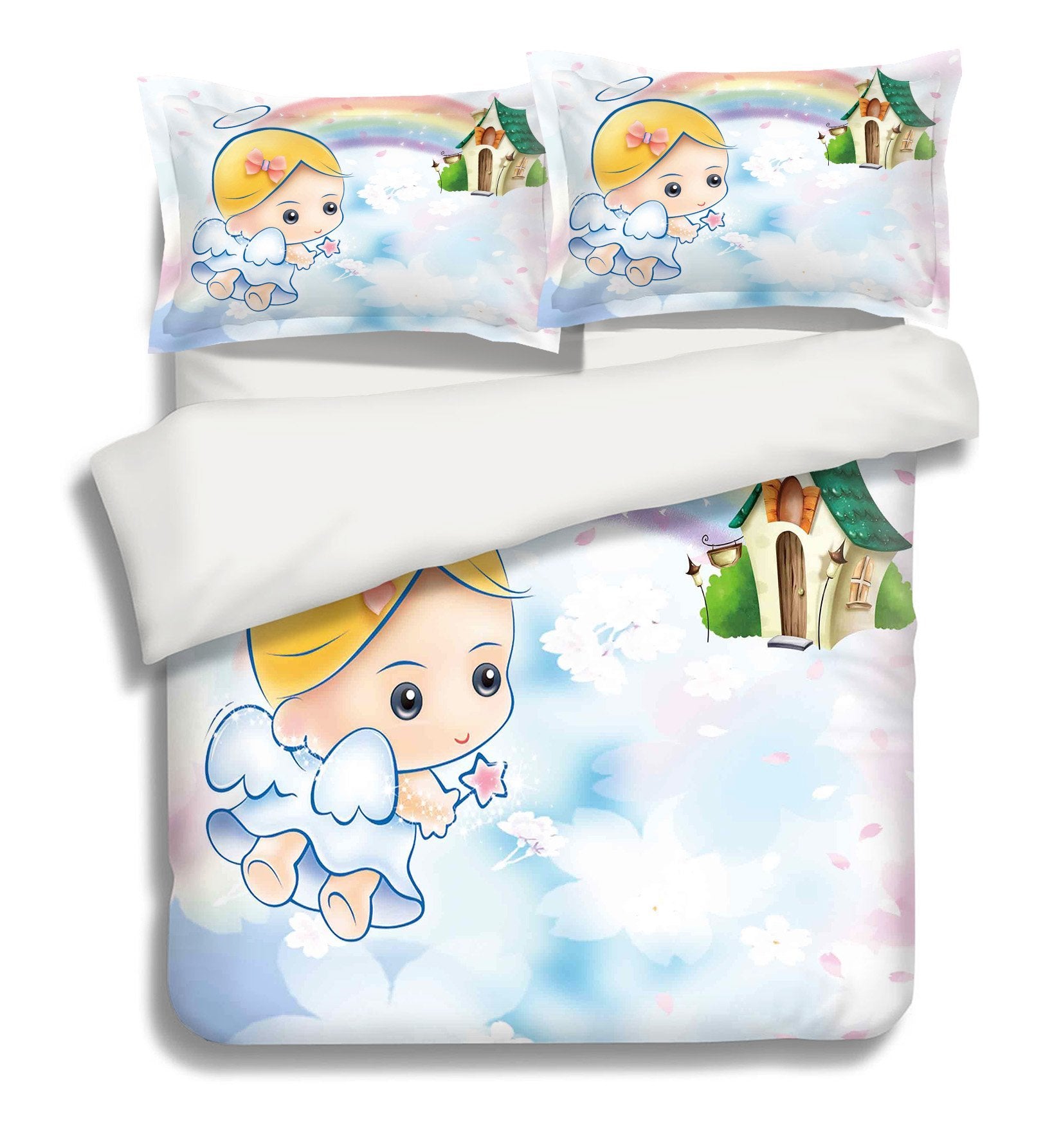 3D Angel Rainbow House 154 Bed Pillowcases Quilt Wallpaper AJ Wallpaper 