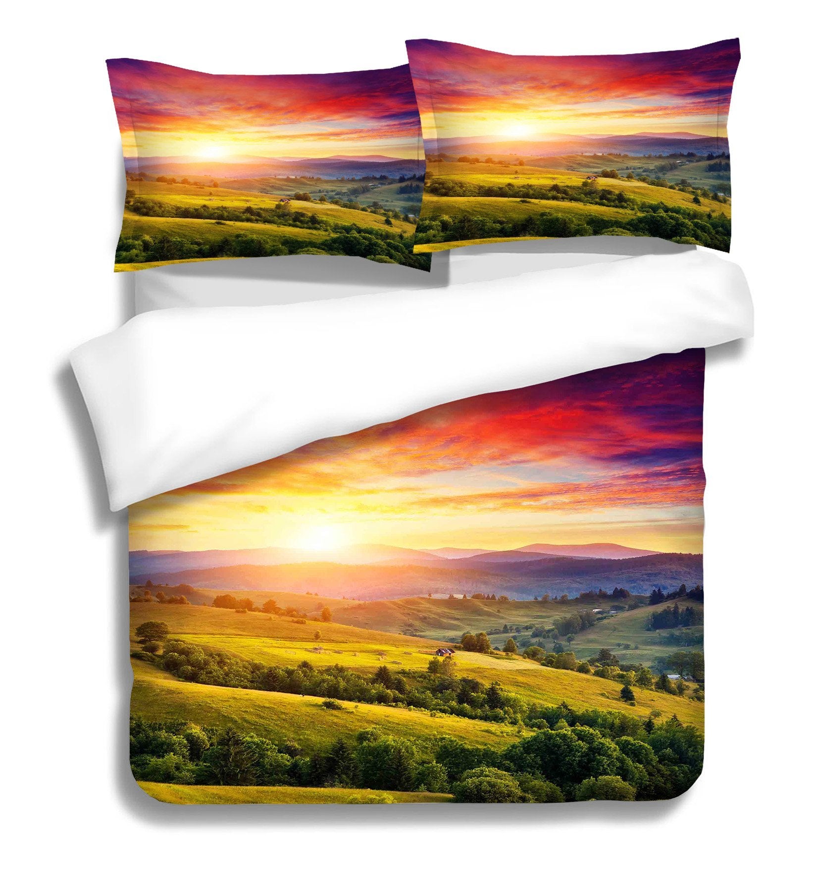 3D Sunset Field 016 Bed Pillowcases Quilt Wallpaper AJ Wallpaper 