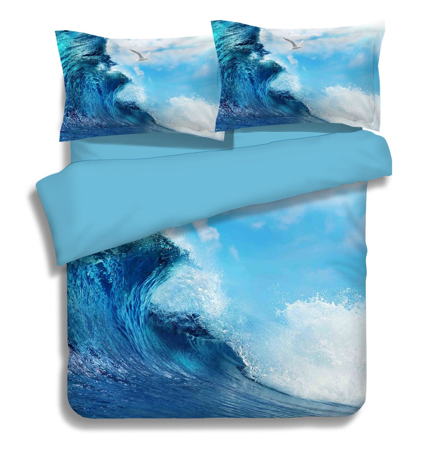 3D Sea Wave And Seagull 343 Bed Pillowcases Quilt Wallpaper AJ Wallpaper 