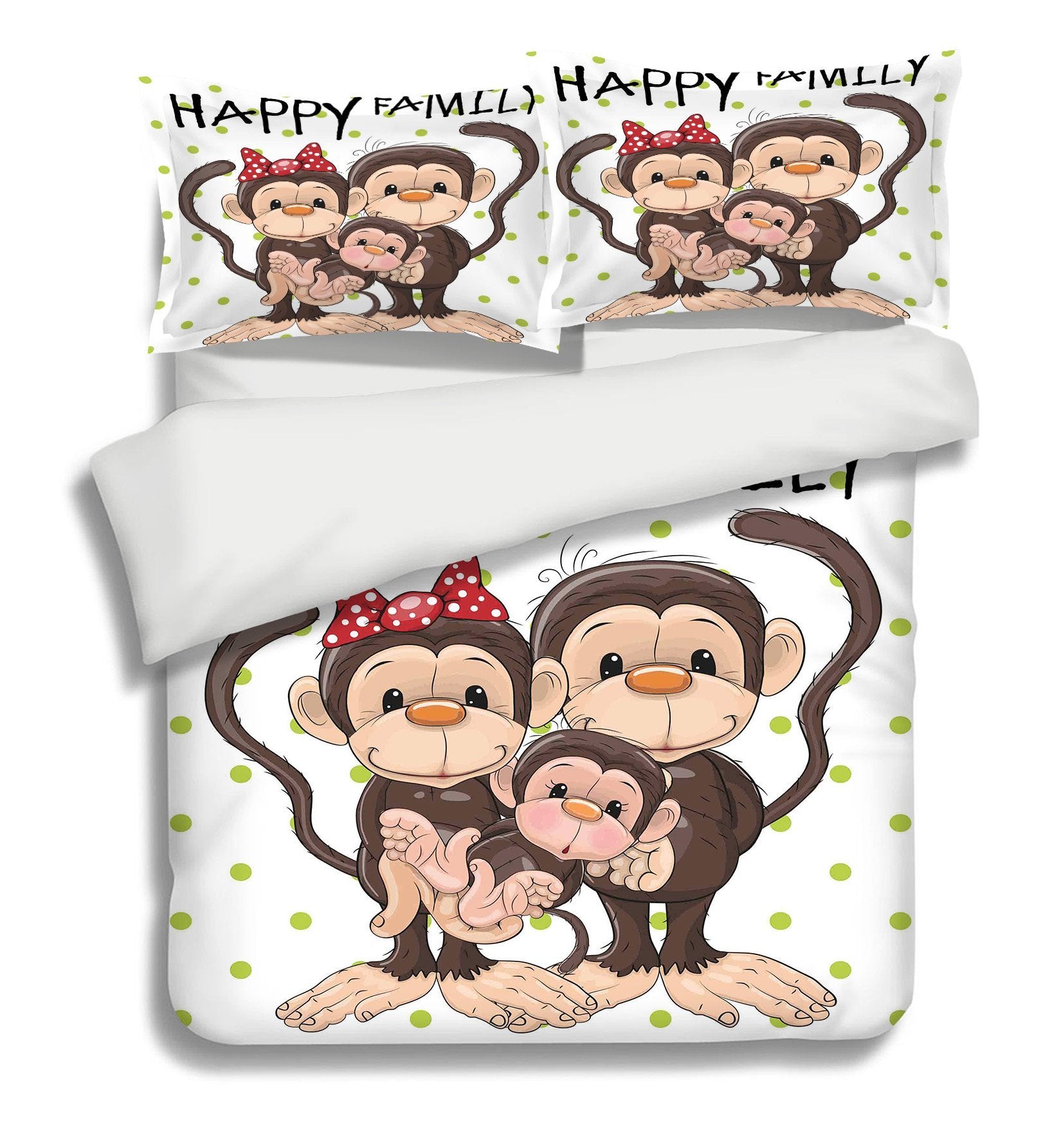 3D Monkey Family 319 Bed Pillowcases Quilt Wallpaper AJ Wallpaper 