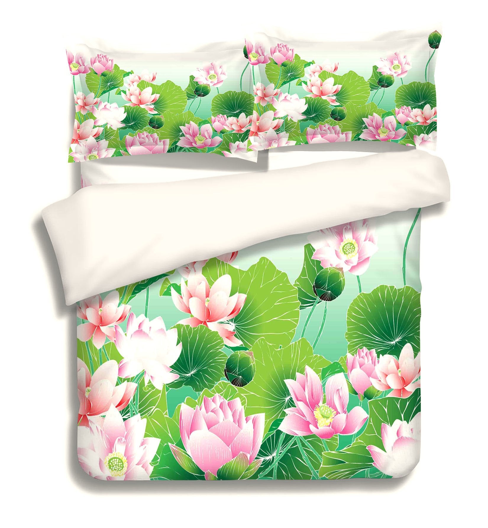 3D Lotus Flowers 62 Bed Pillowcases Quilt Wallpaper AJ Wallpaper 