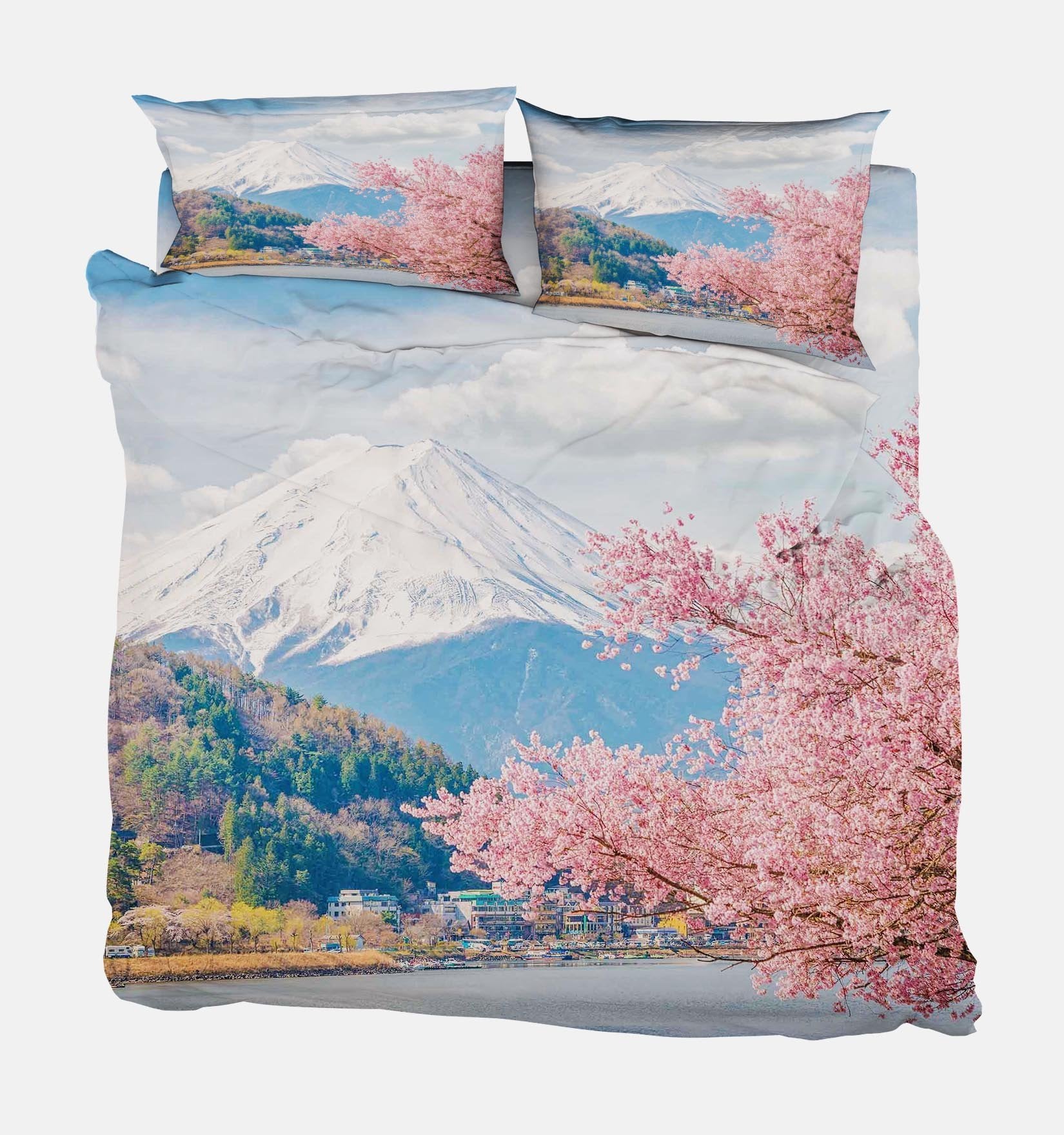 3D Mount Fuji Scenery 30 Bed Pillowcases Quilt Wallpaper AJ Wallpaper 