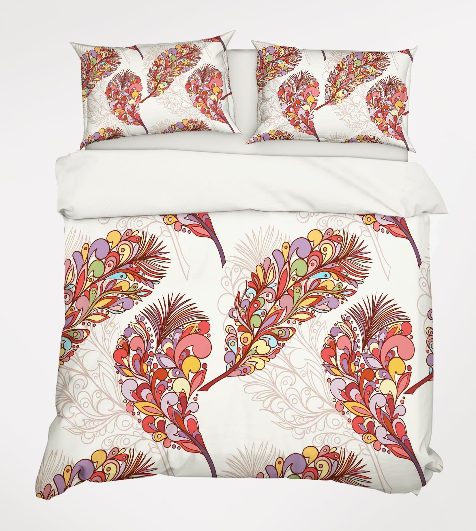 3D Colorful Feathers 173 Bed Pillowcases Quilt Wallpaper AJ Wallpaper 