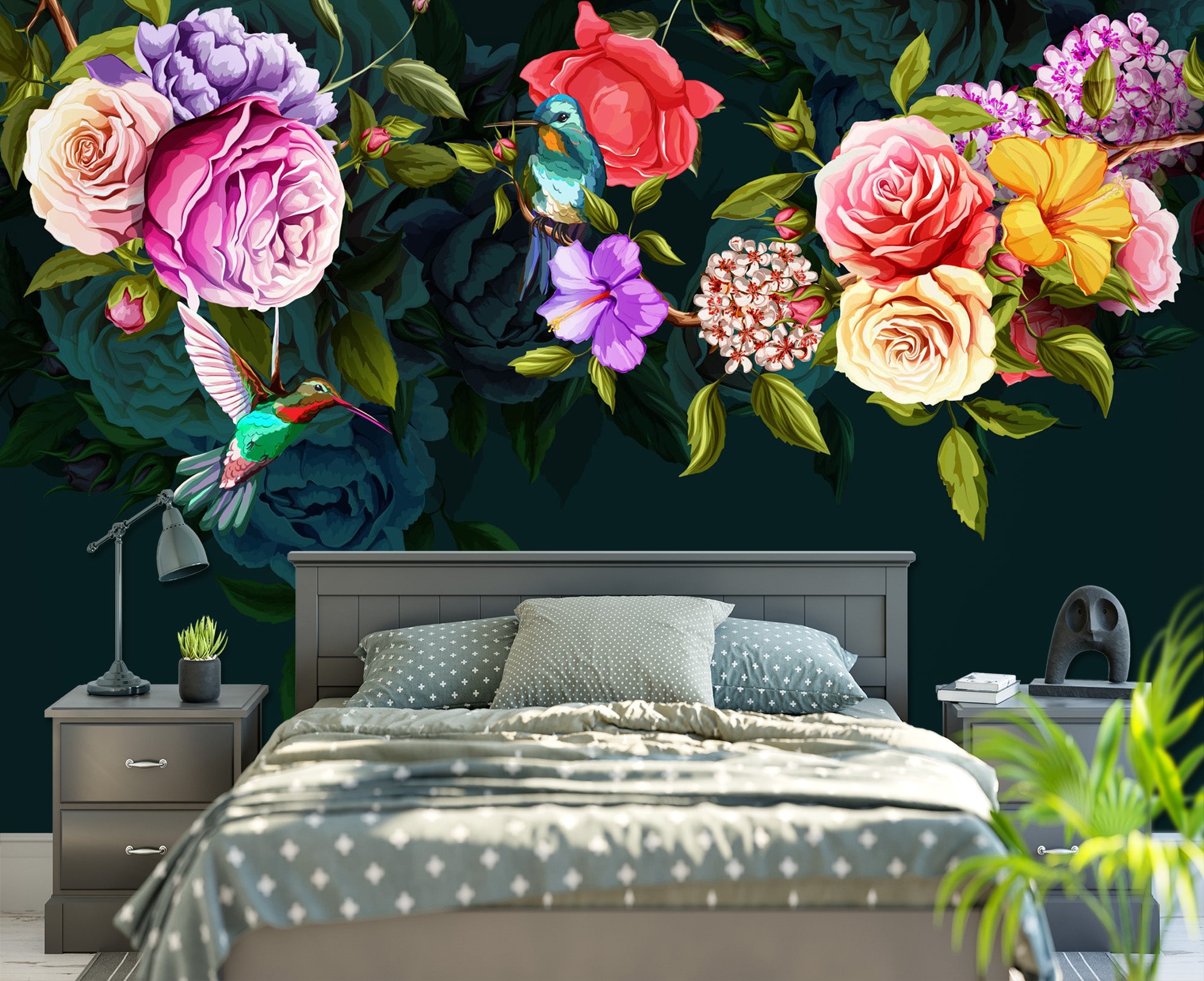 3D Colored Flowers 1613 Wall Murals