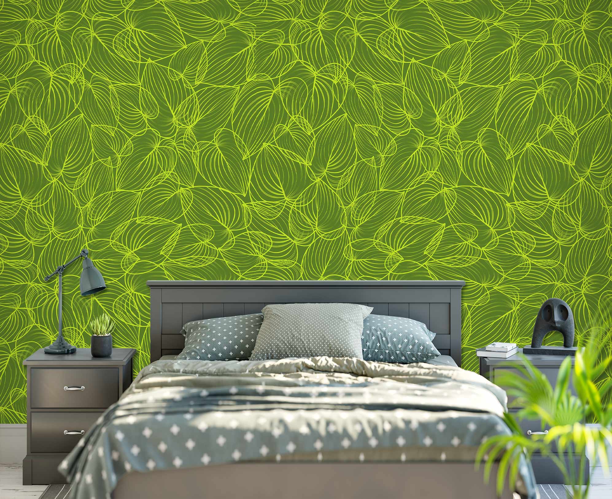 3D Green Leaves Texture 12055 Kashmira Jayaprakash Wall Mural Wall Murals