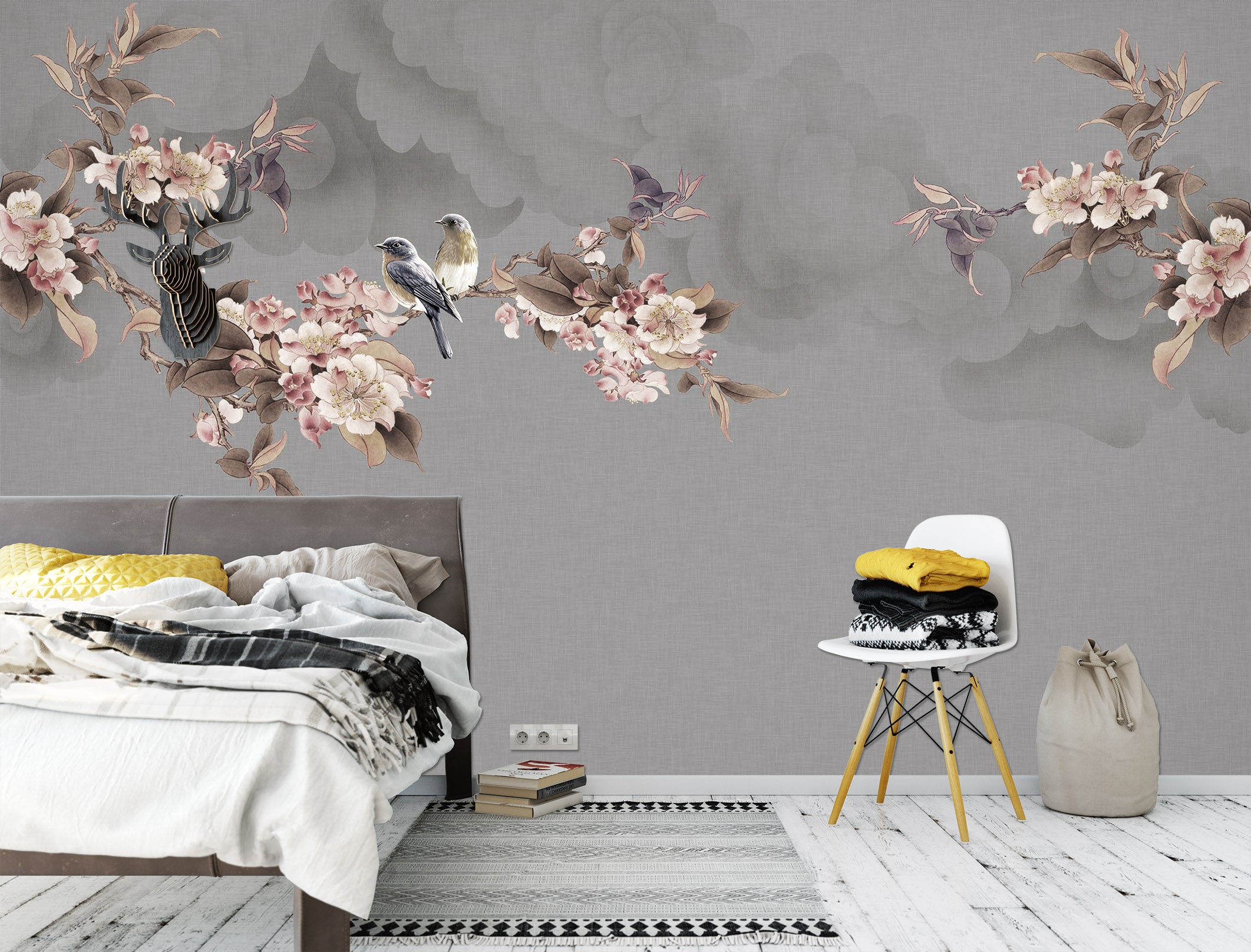 3D Flowers Birds 1610 Wall Murals