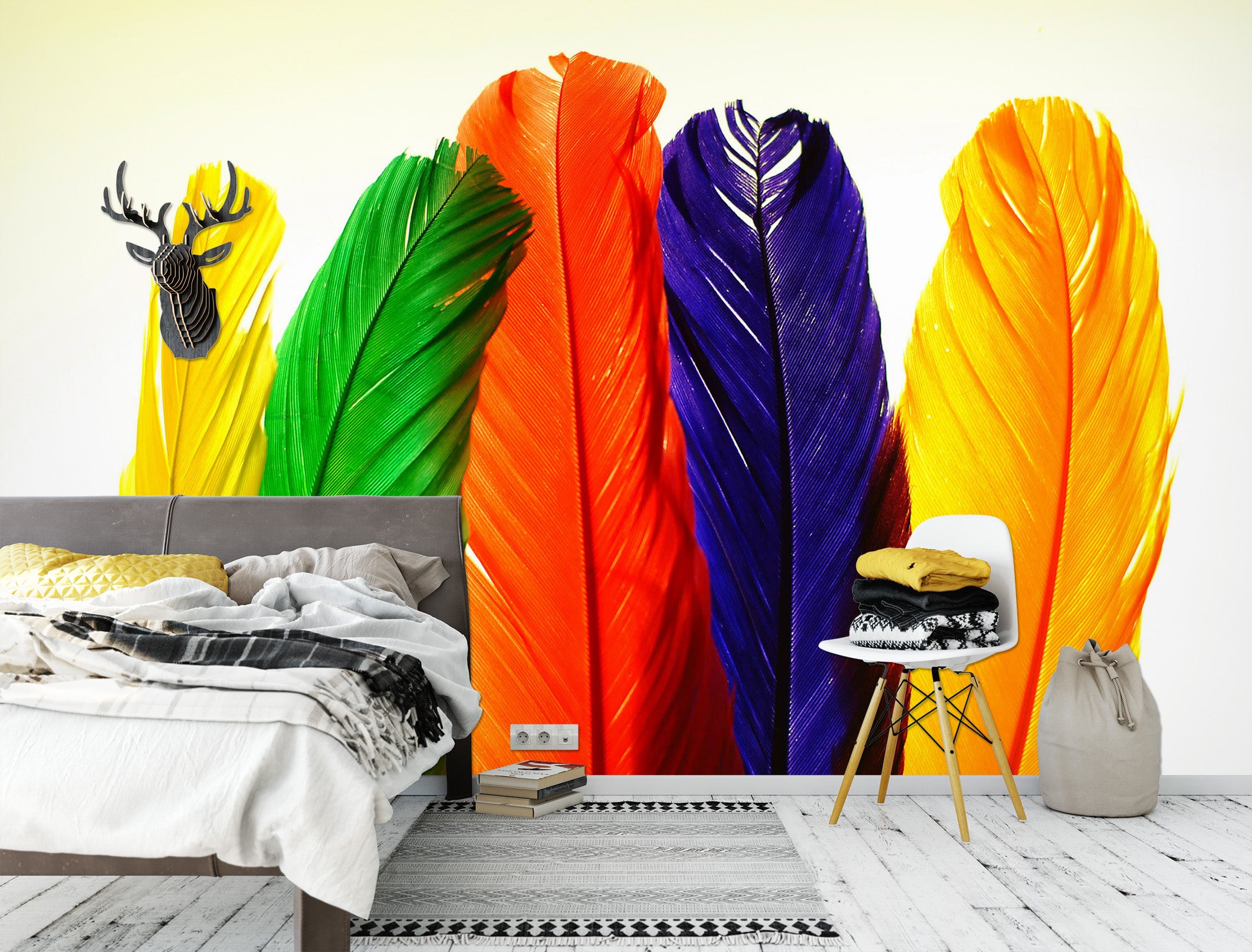 3D Colored Feathers 1688 Wall Murals