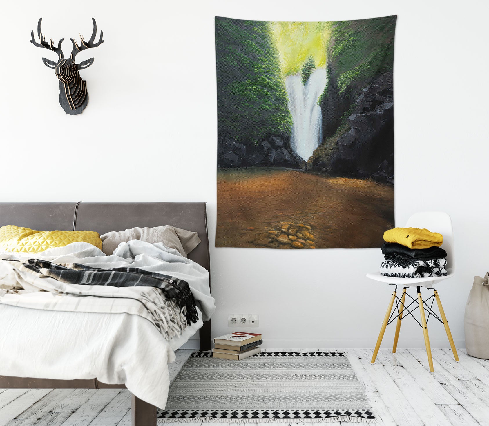 3D Waterfall Stone 5288 Marina Zotova Tapestry Hanging Cloth Hang