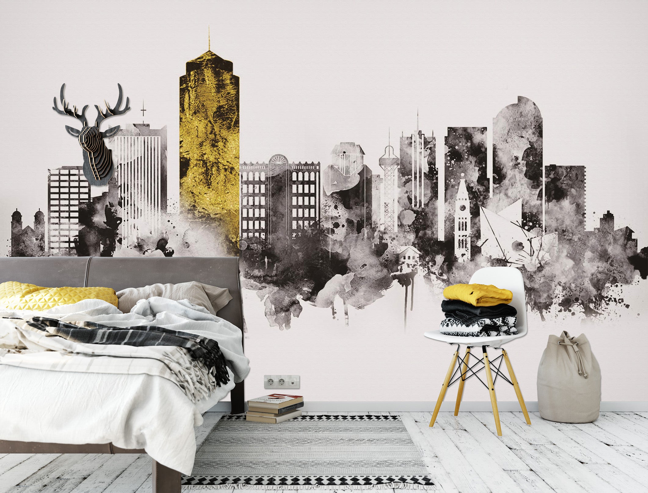 3D Foggy City 1608 Wall Murals