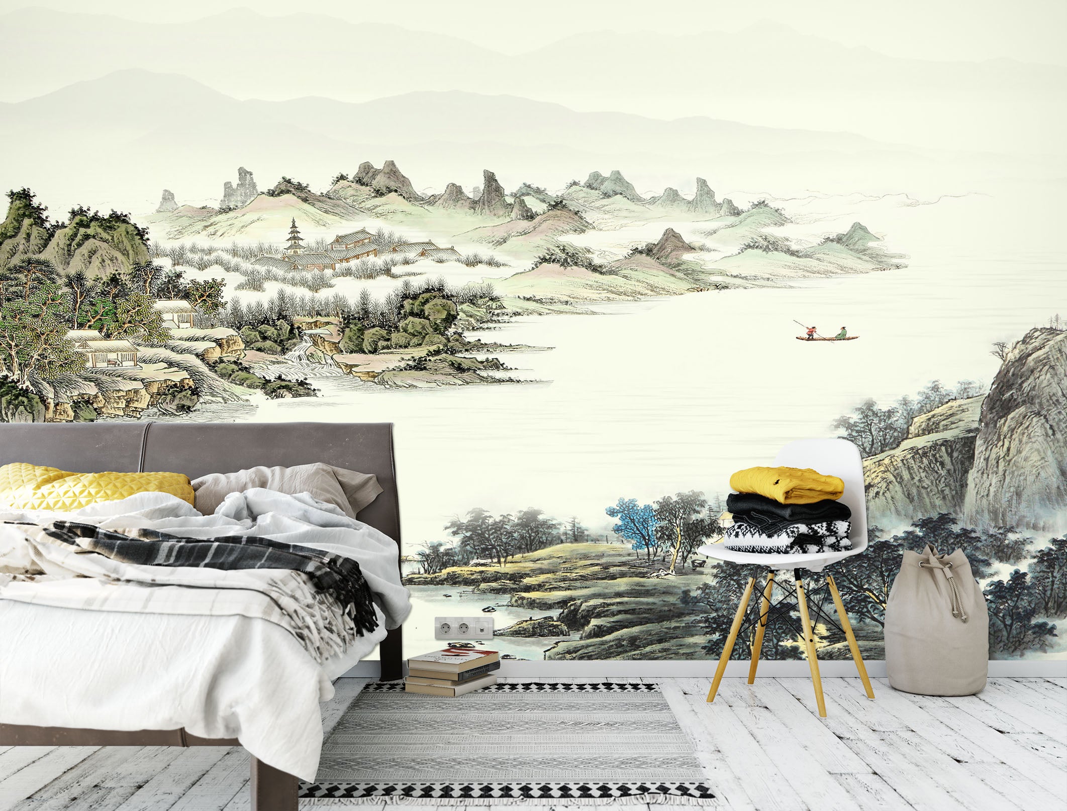 3D White Valley 1623 Wall Murals
