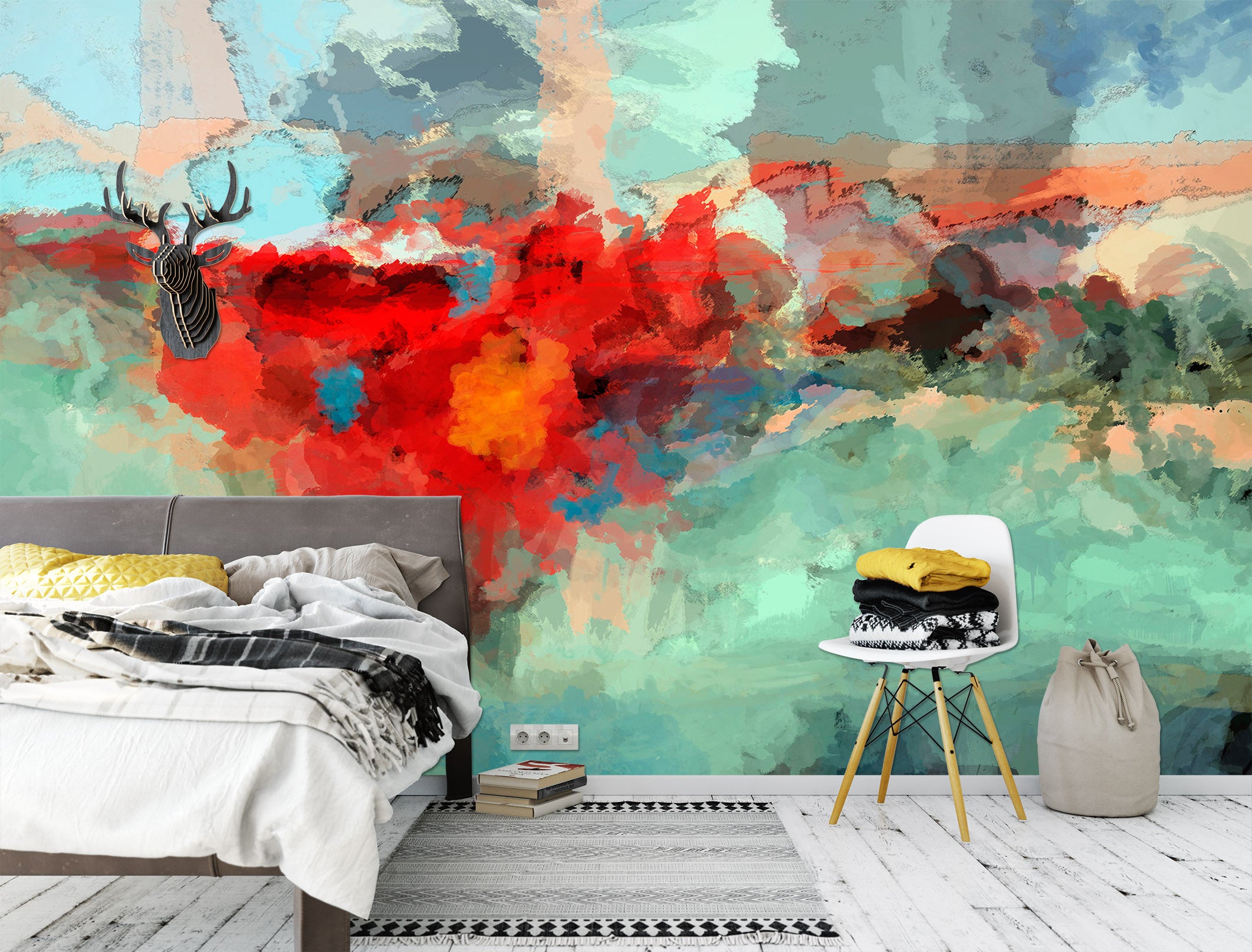 3D Red Graffiti 1543 Michael Tienhaara Wall Mural Wall Murals