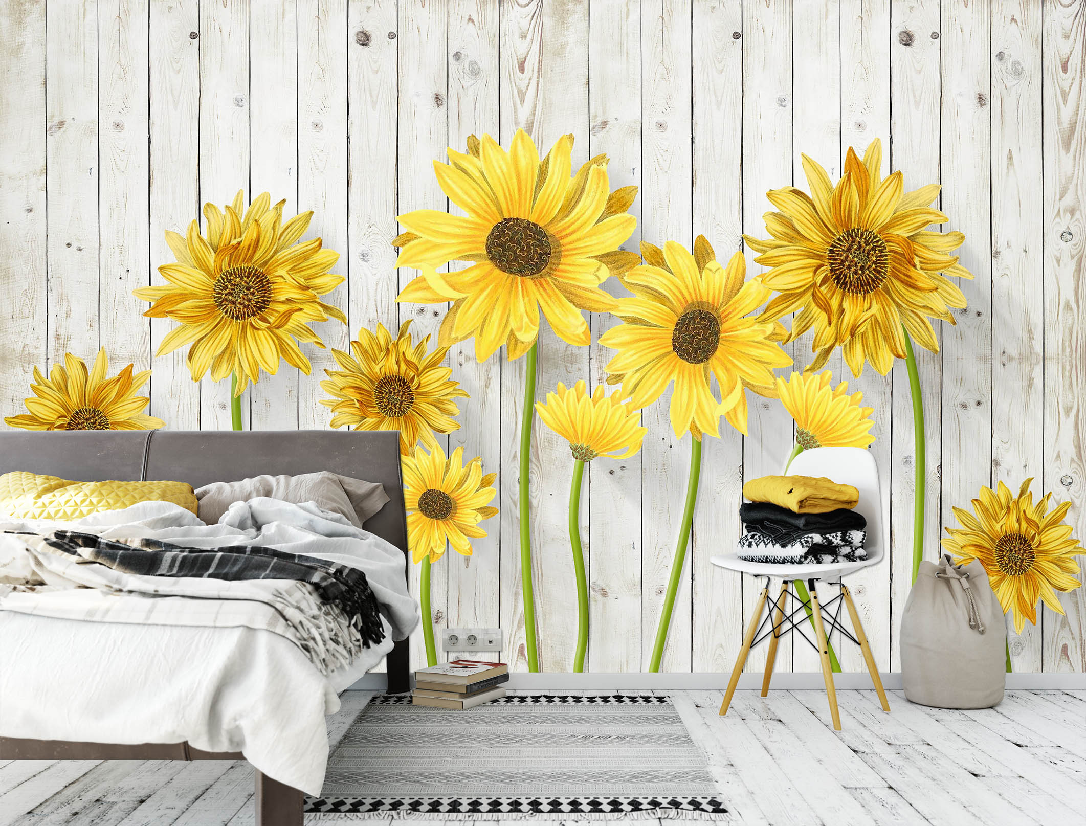 3D Sunflower Flower 1403 Wall Murals