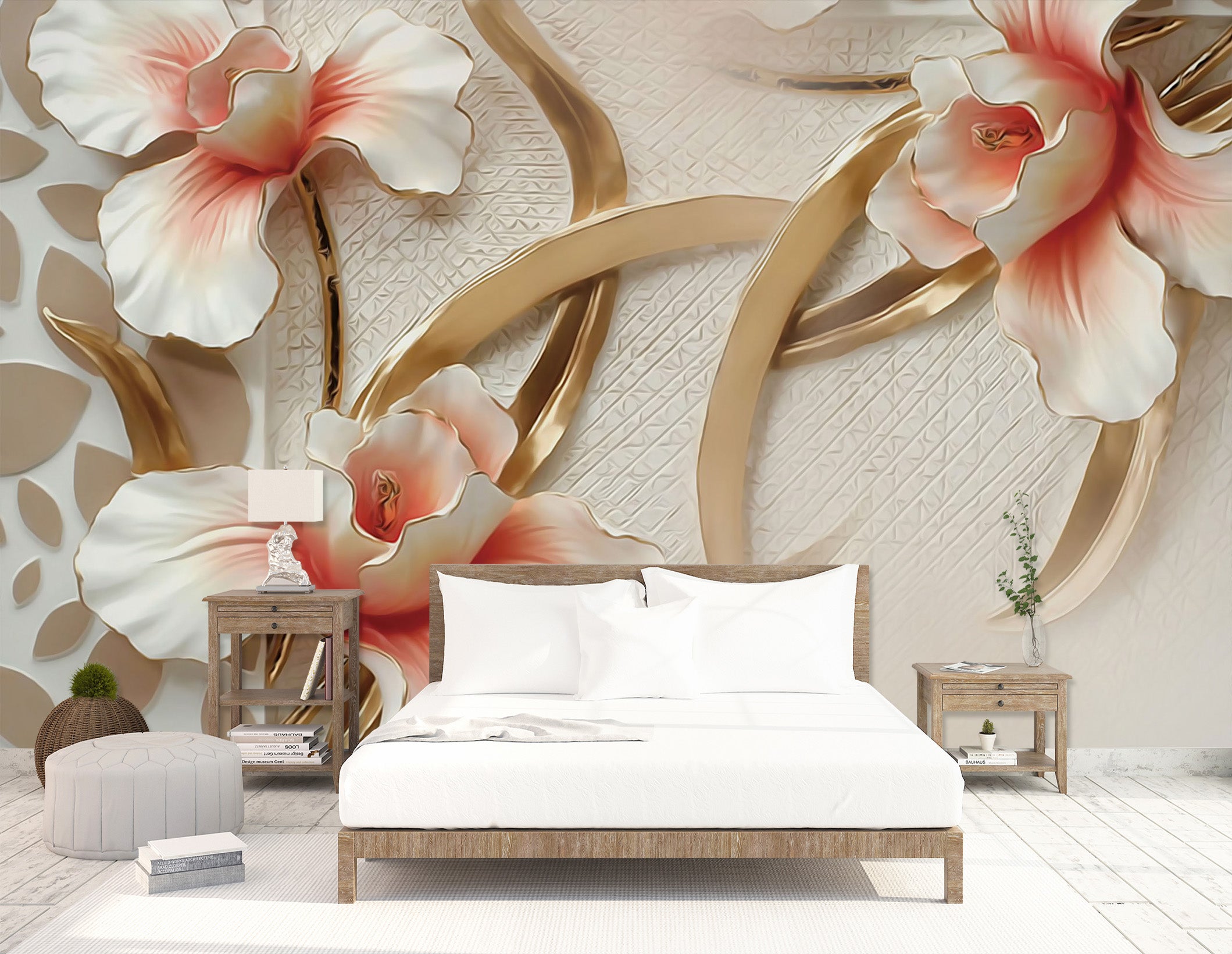 3D Embossed Flower 1702 Wall Murals