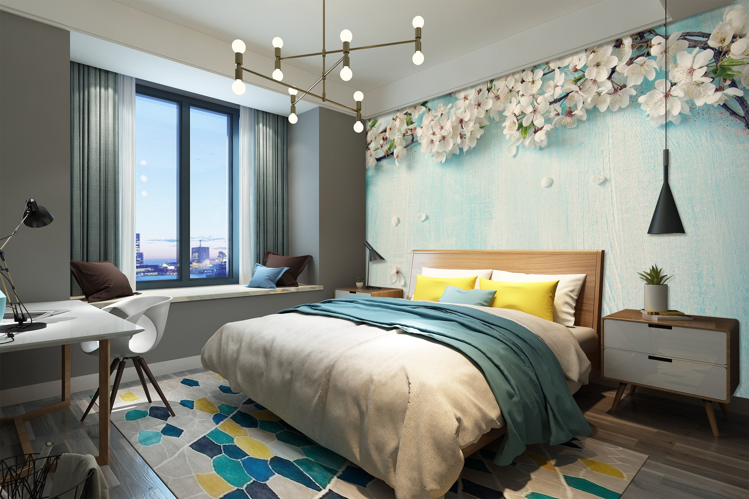 3D Flower 1664 Wall Murals