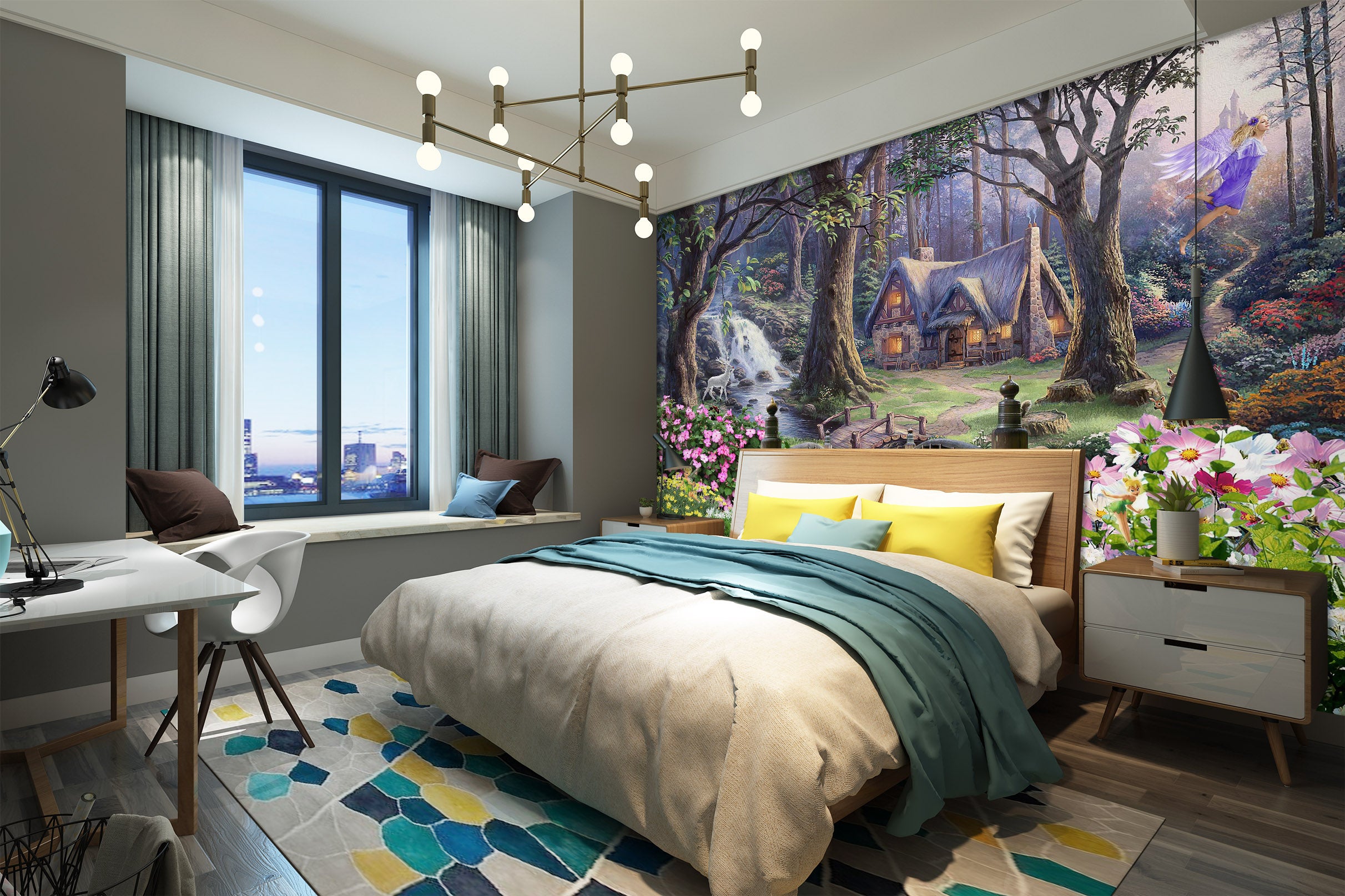 3D Mysterious Forest 1629 Wall Murals