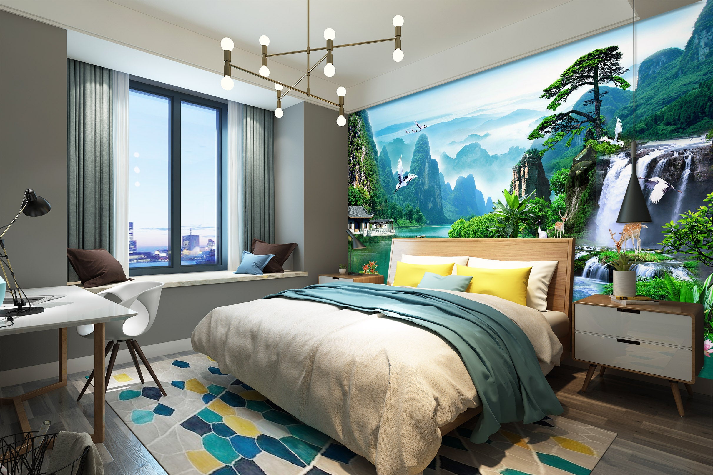 3D Alpine Forest 1463 Wall Murals