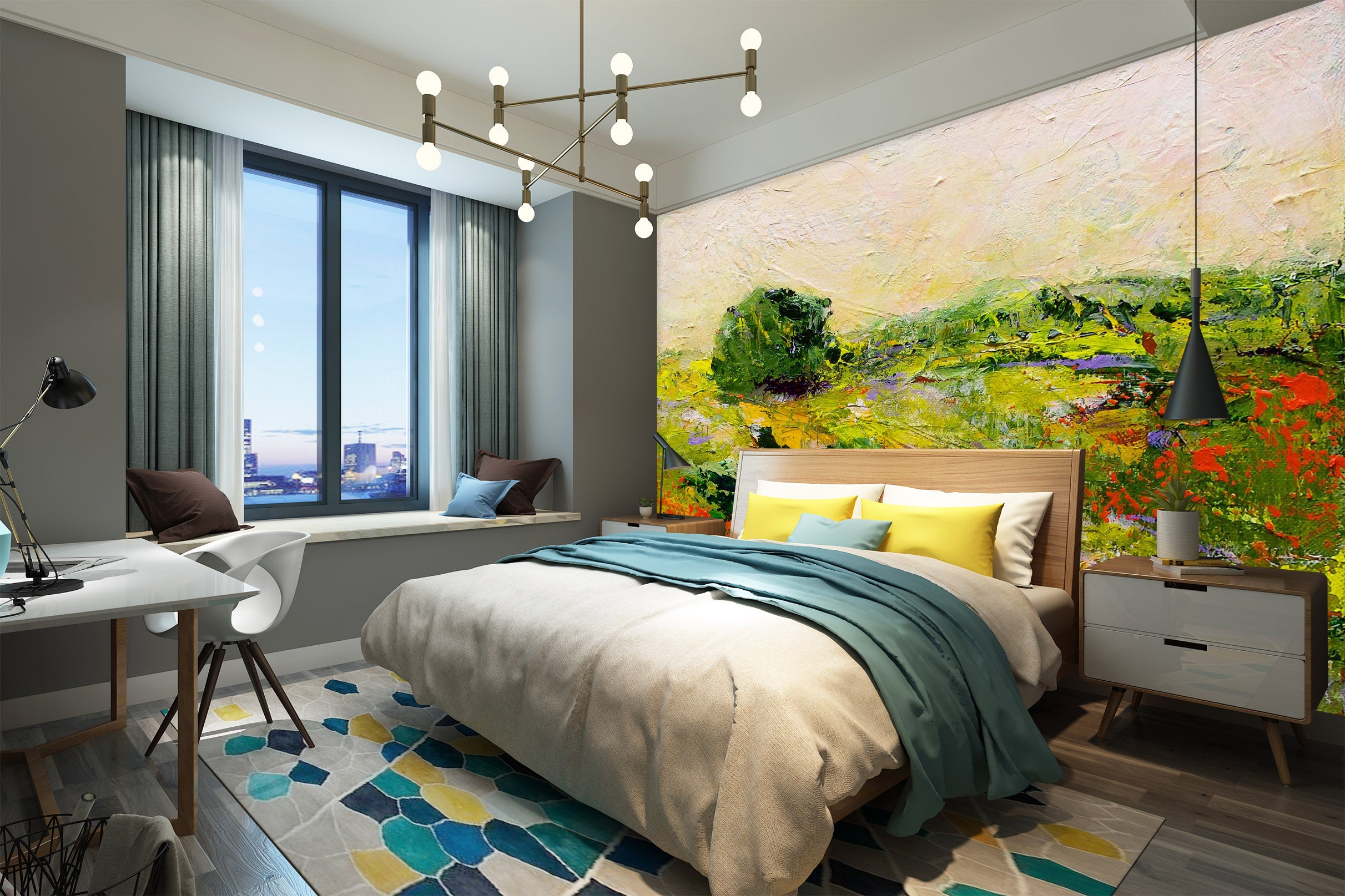 3D Golden Field 219 Allan P. Friedlander Wall Mural Wall Murals