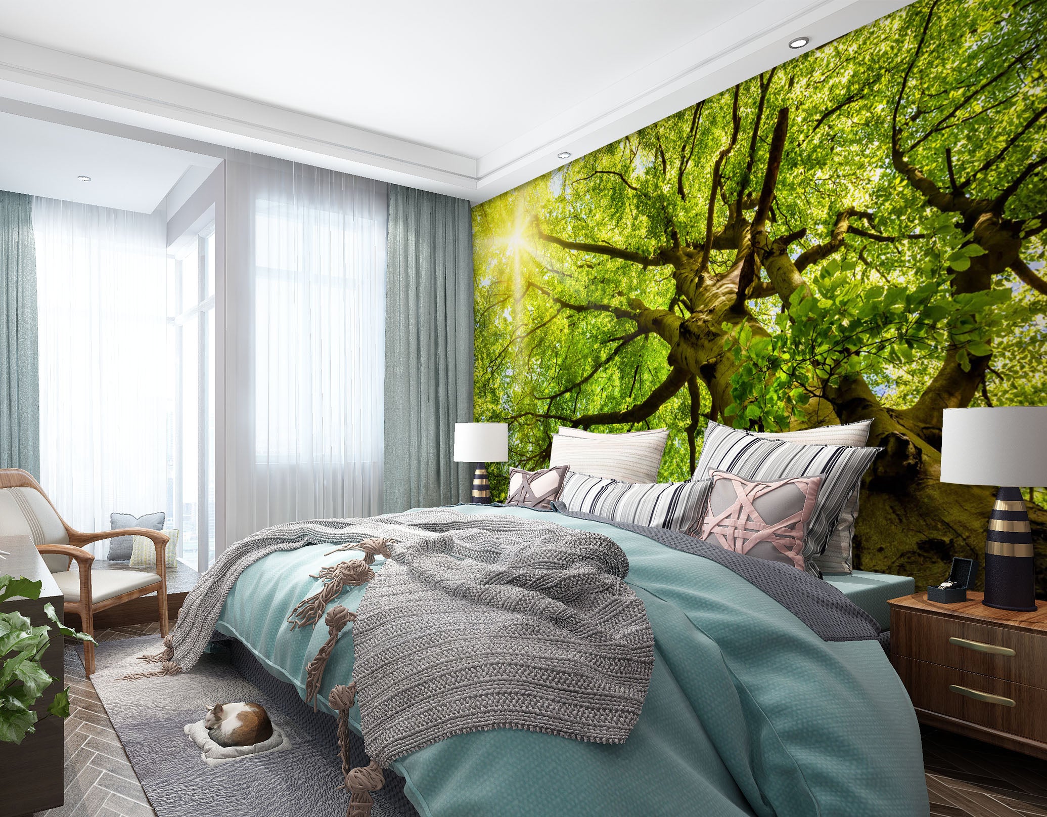 3D Sunny Forest 1658 Wall Murals