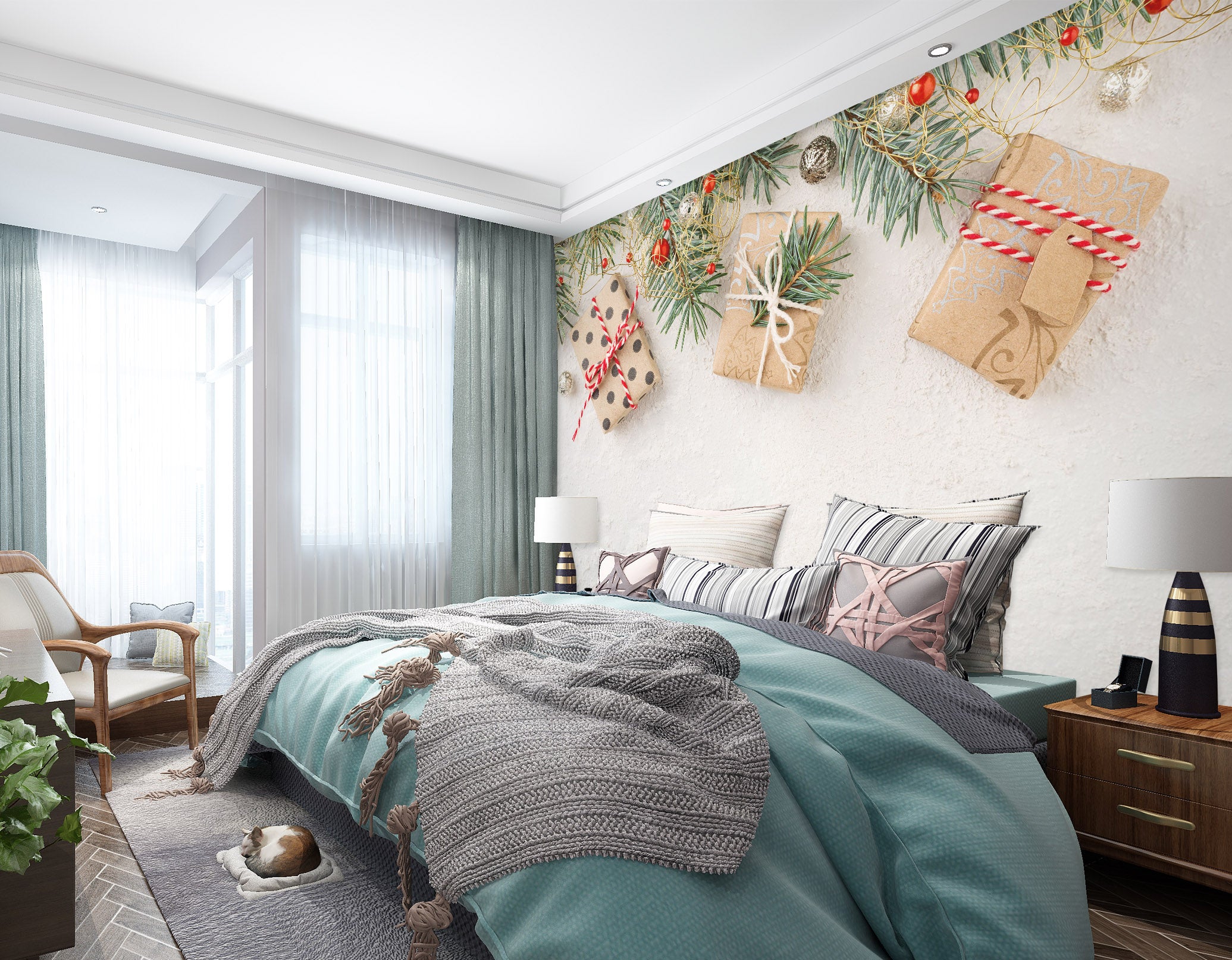 3D Branch Gift Box 57079 Wall Murals