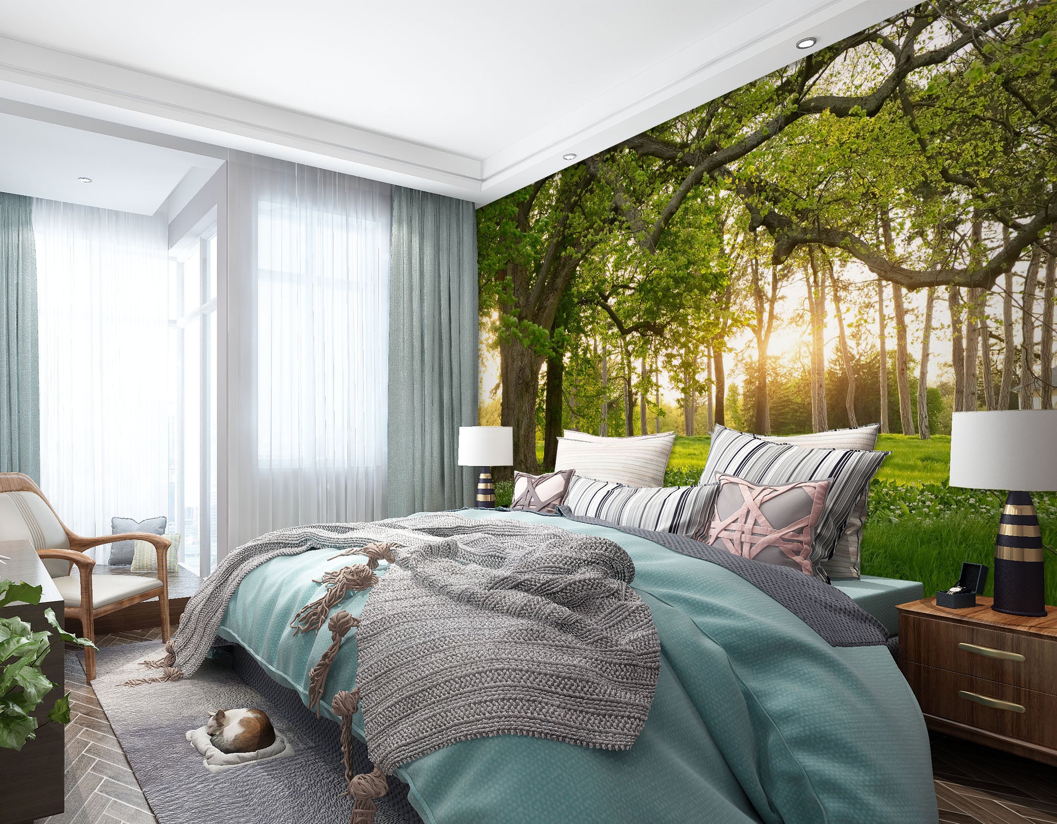 3D Grass Sunshine 1729 Wall Murals