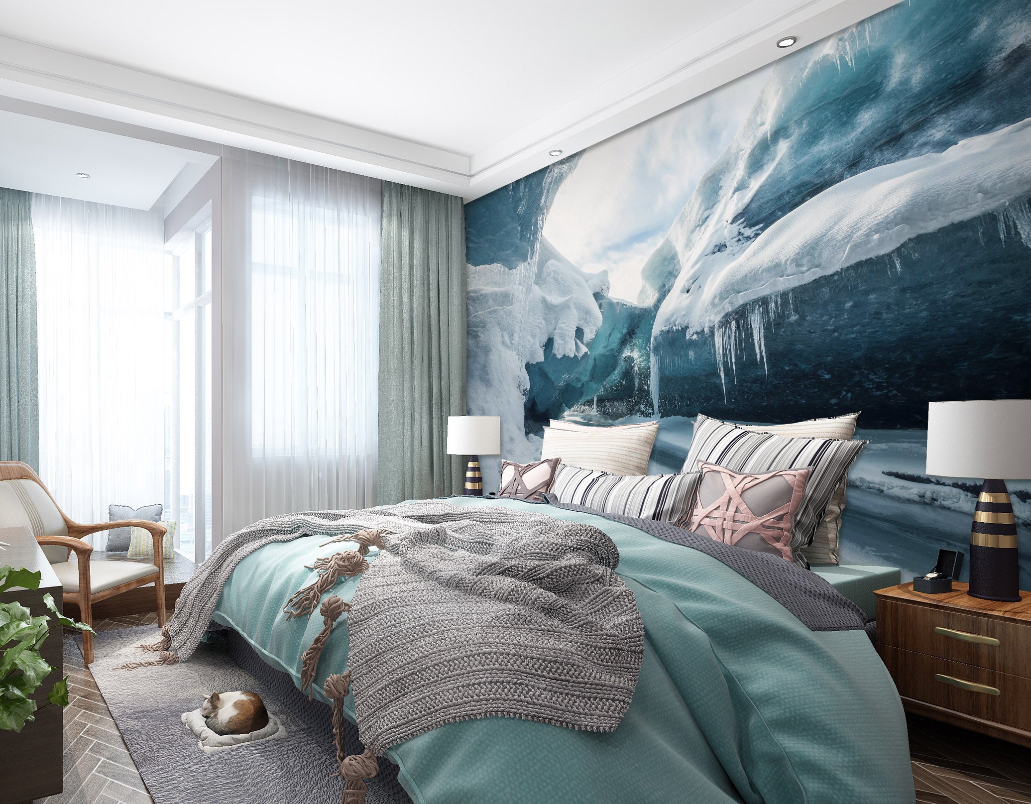 3D Glacier White 1662 Wall Murals