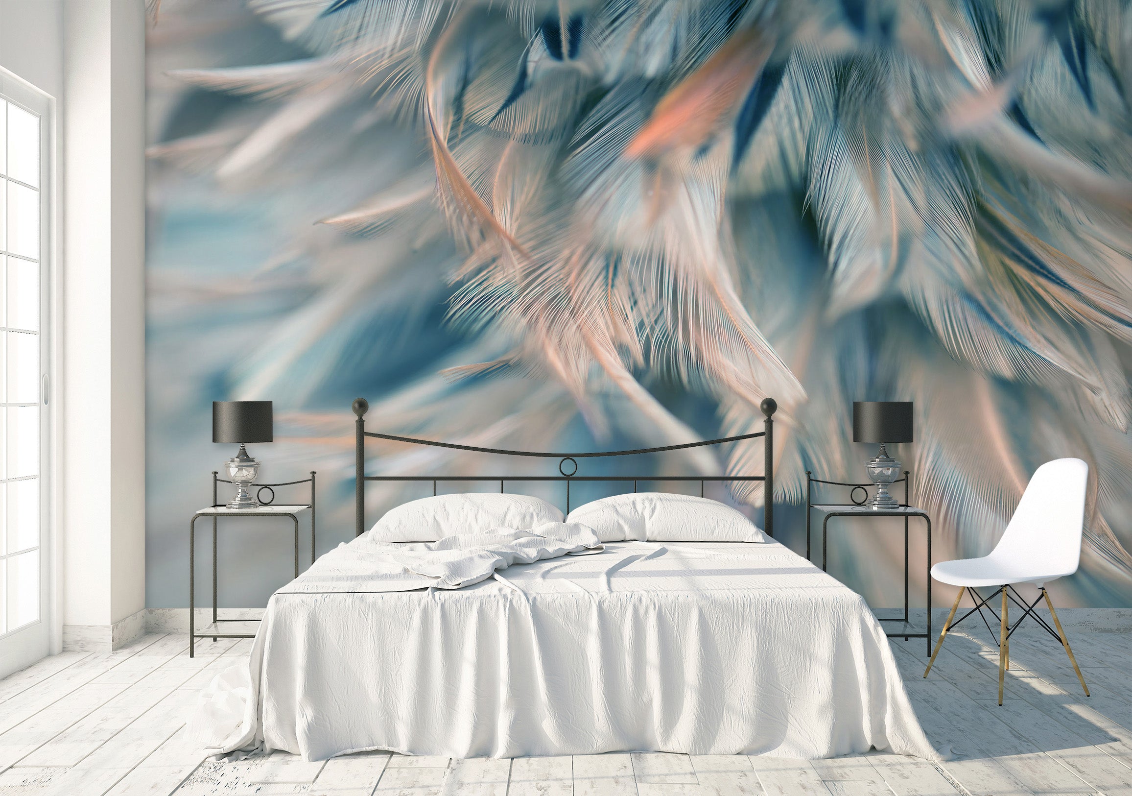 3D Colored Feathers 1680 Wall Murals