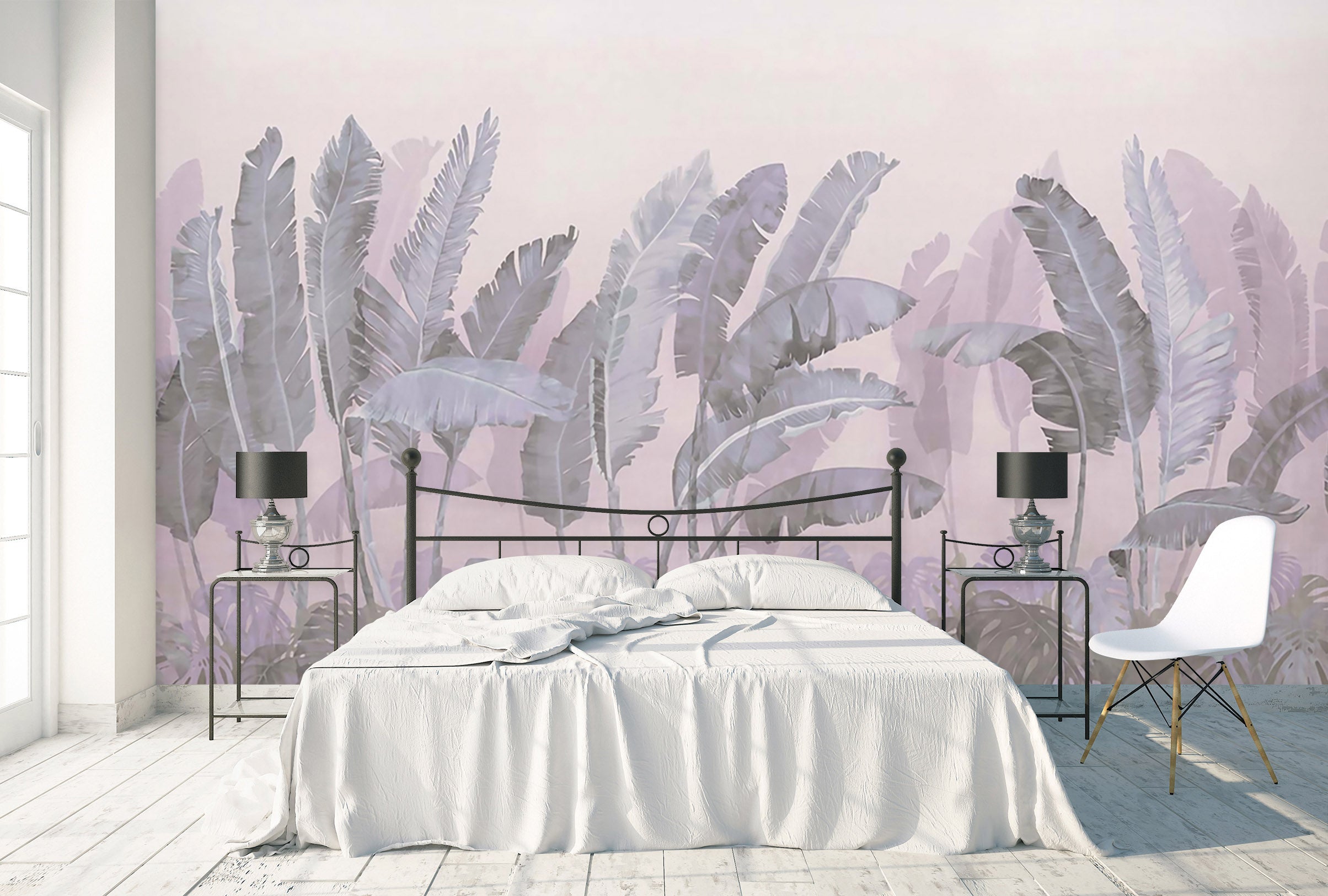 3D Pink Banana Leaf 1523 Wall Murals