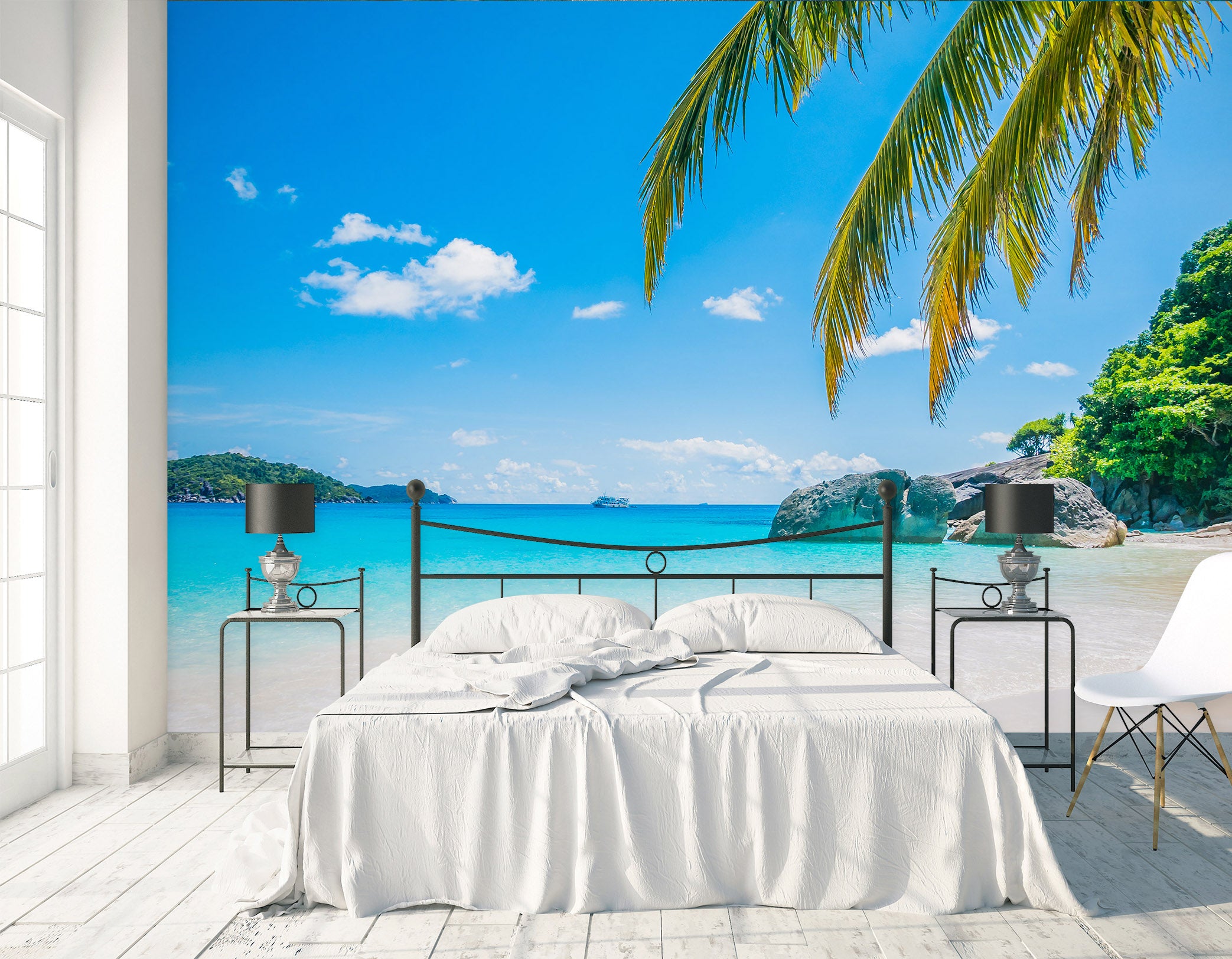 3D Seaside Coconut Tree 57105 Wall Murals