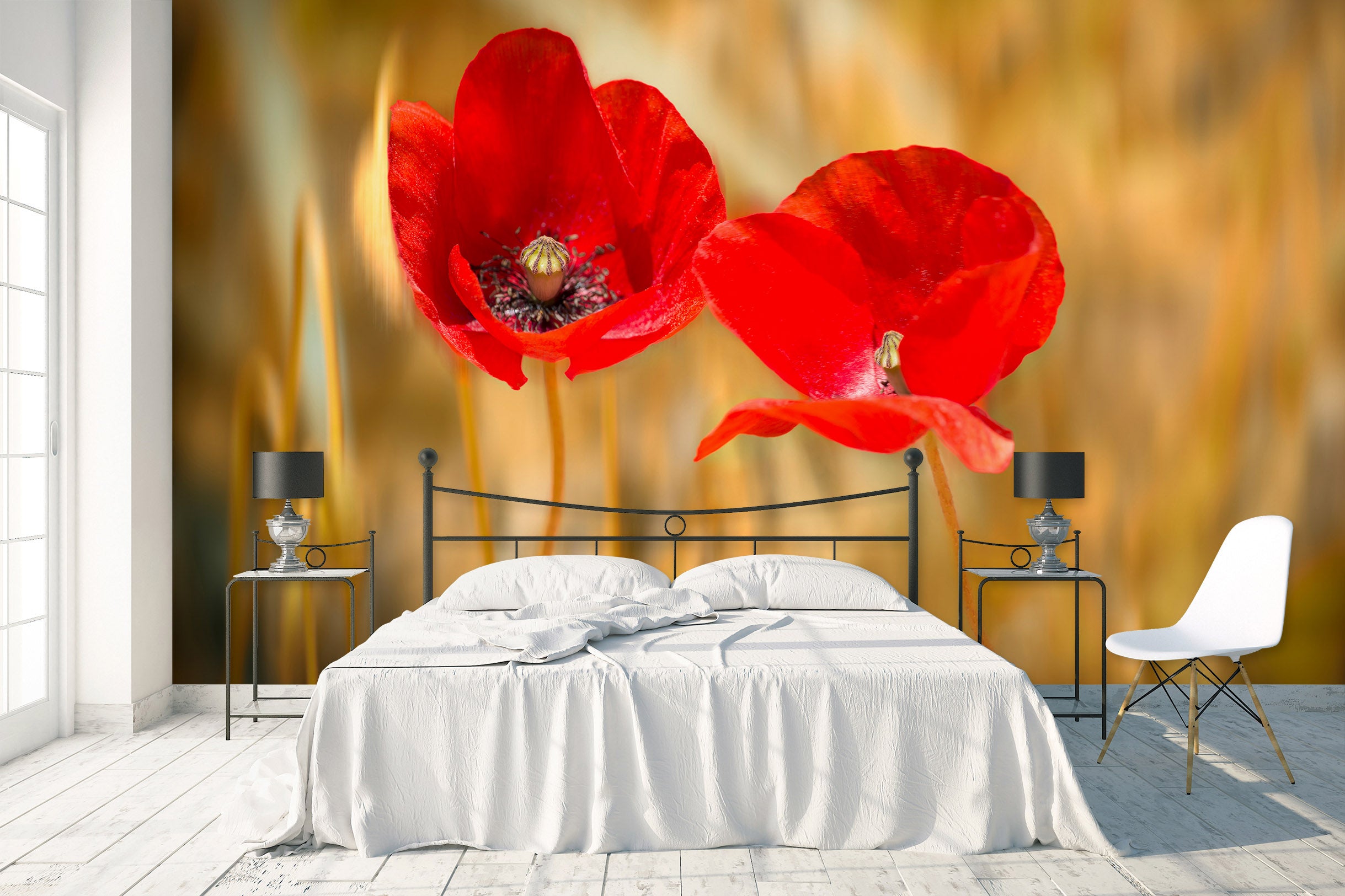 3D Red Flowers 1448 Marco Carmassi Wall Mural Wall Murals