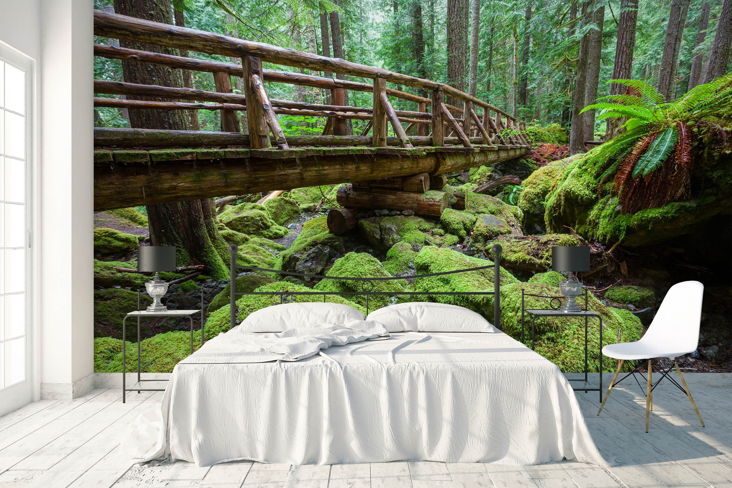 3D Wooden Bridge 1716 Wall Murals