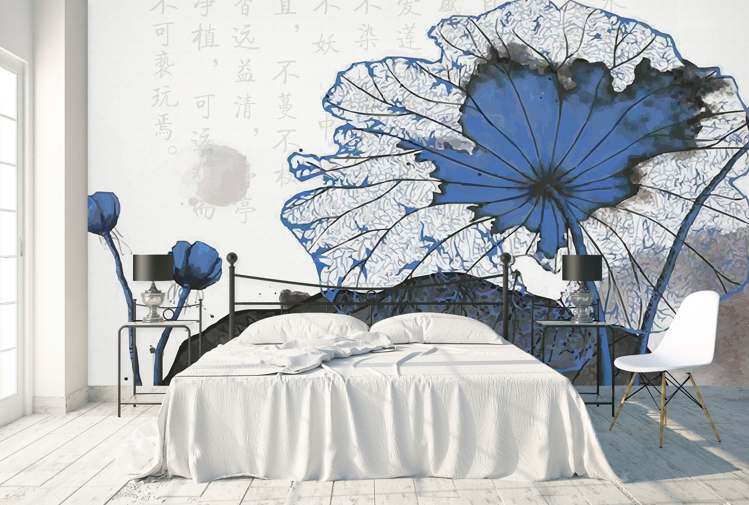 3D Sketch Lotus 1588 Wall Murals