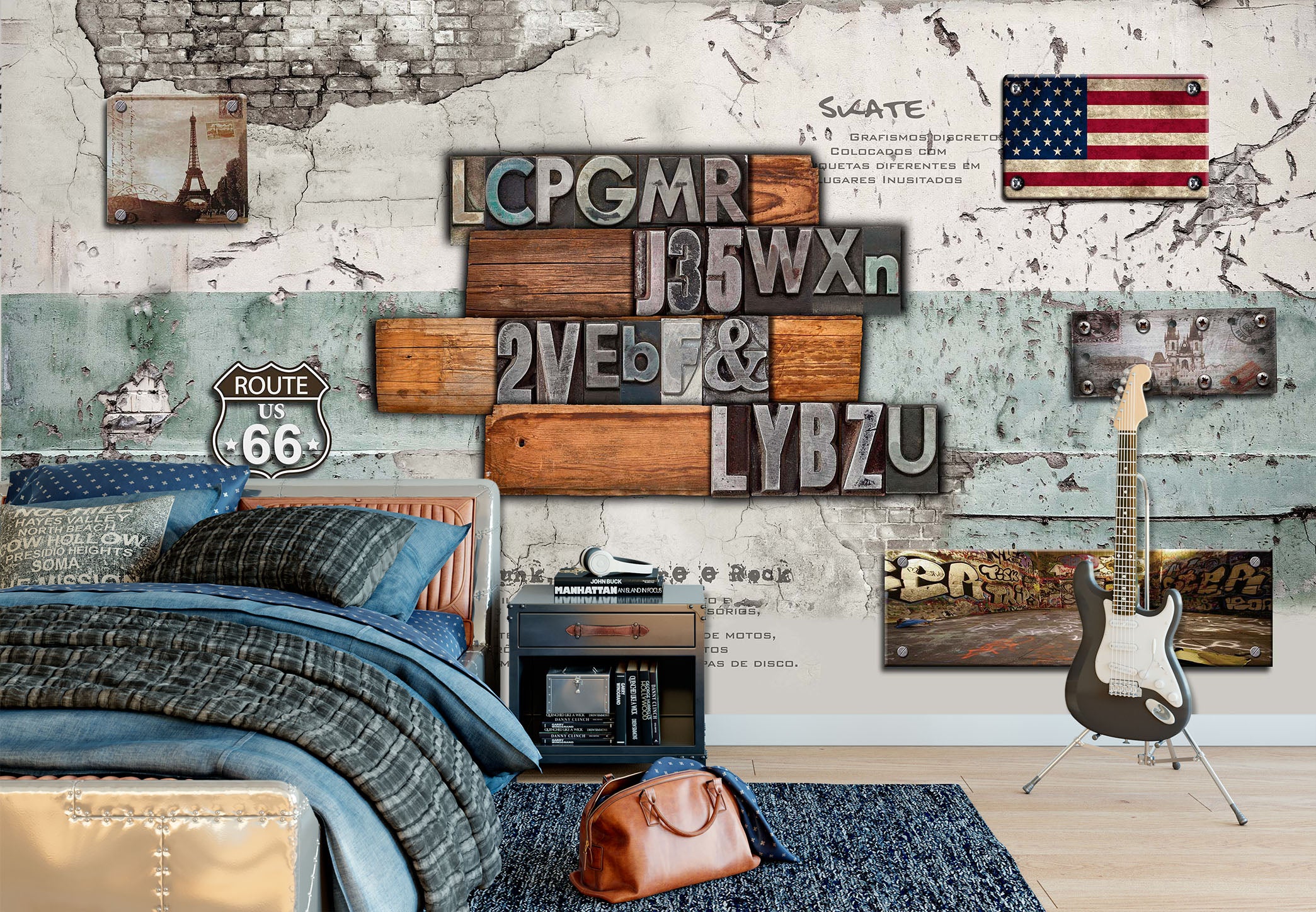 3D Wood Decoration 1609 Wall Murals