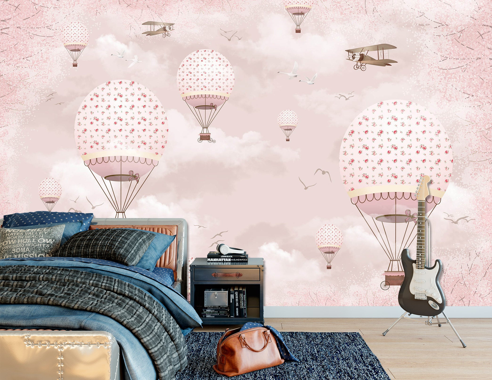 3D Pink Balloon 1607 Wall Murals