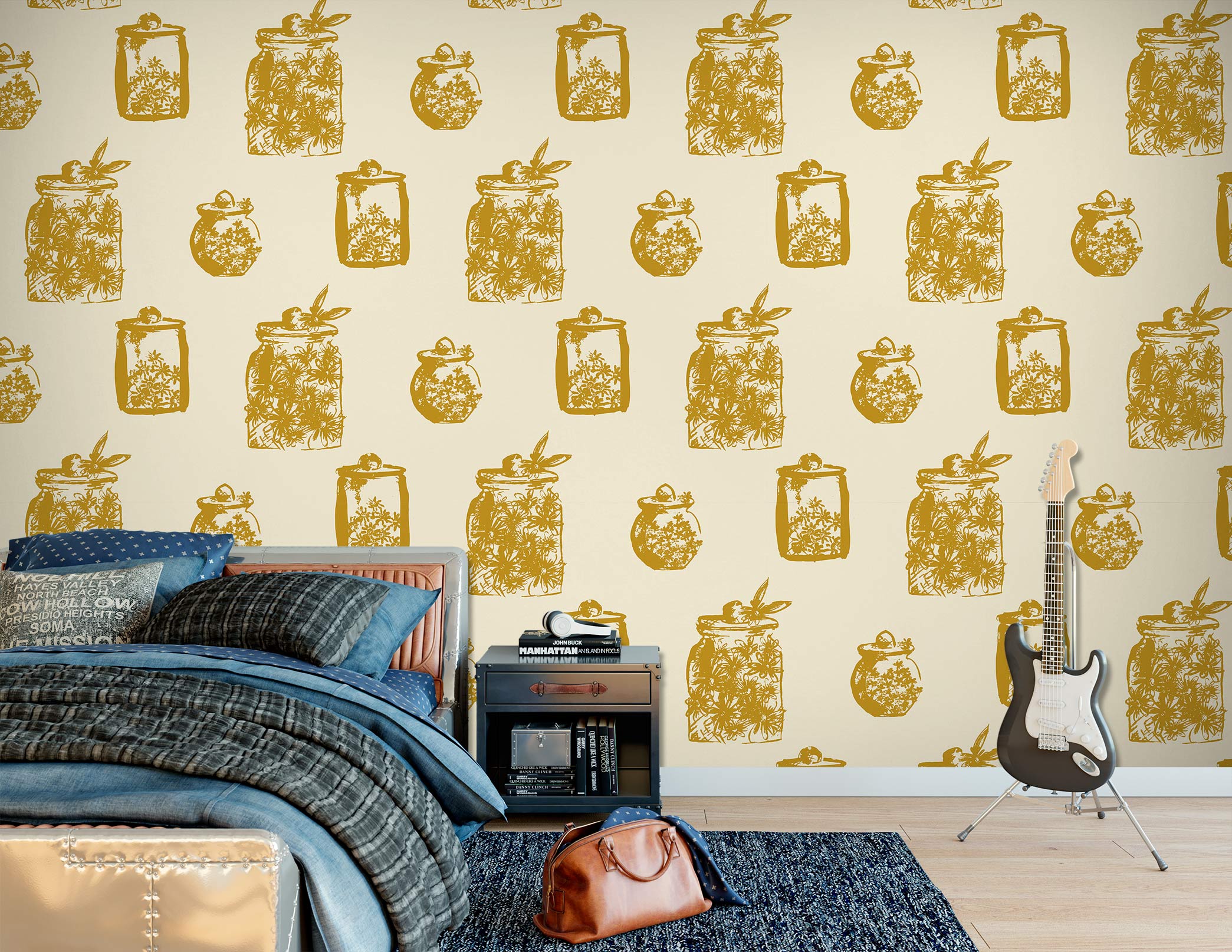 3D Jar Pattern 120102 Kashmira Jayaprakash Wall Mural Wall Murals