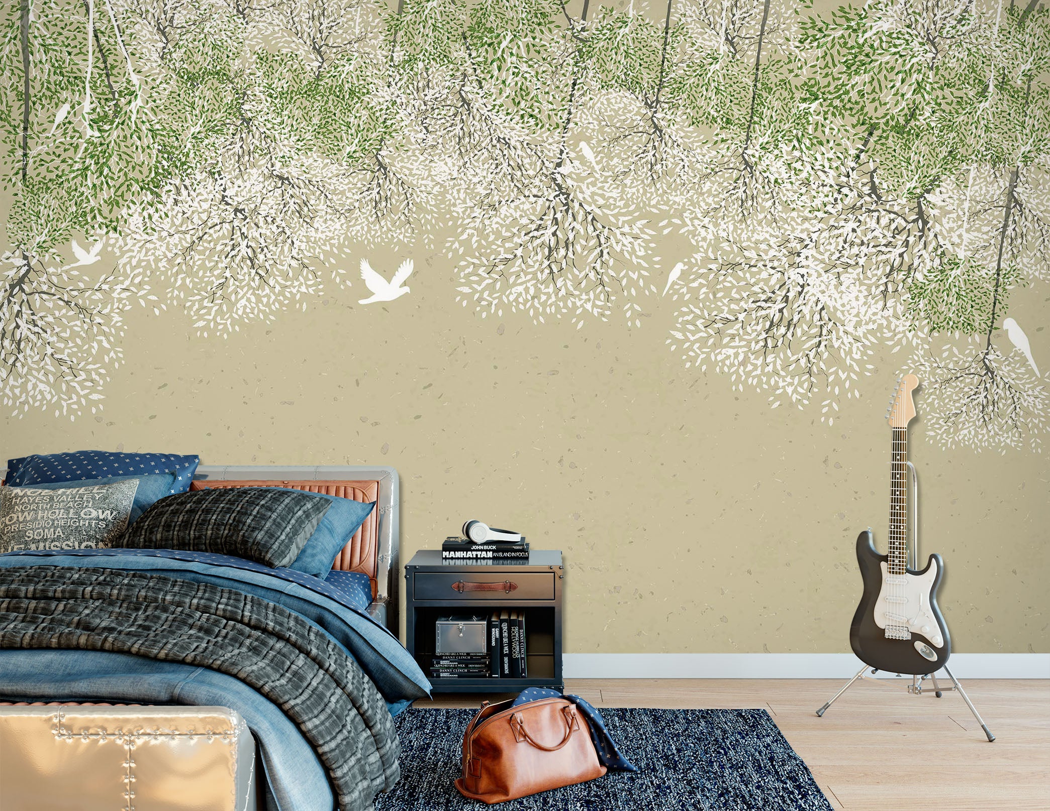 3D Tree Bird 1728 Wall Murals