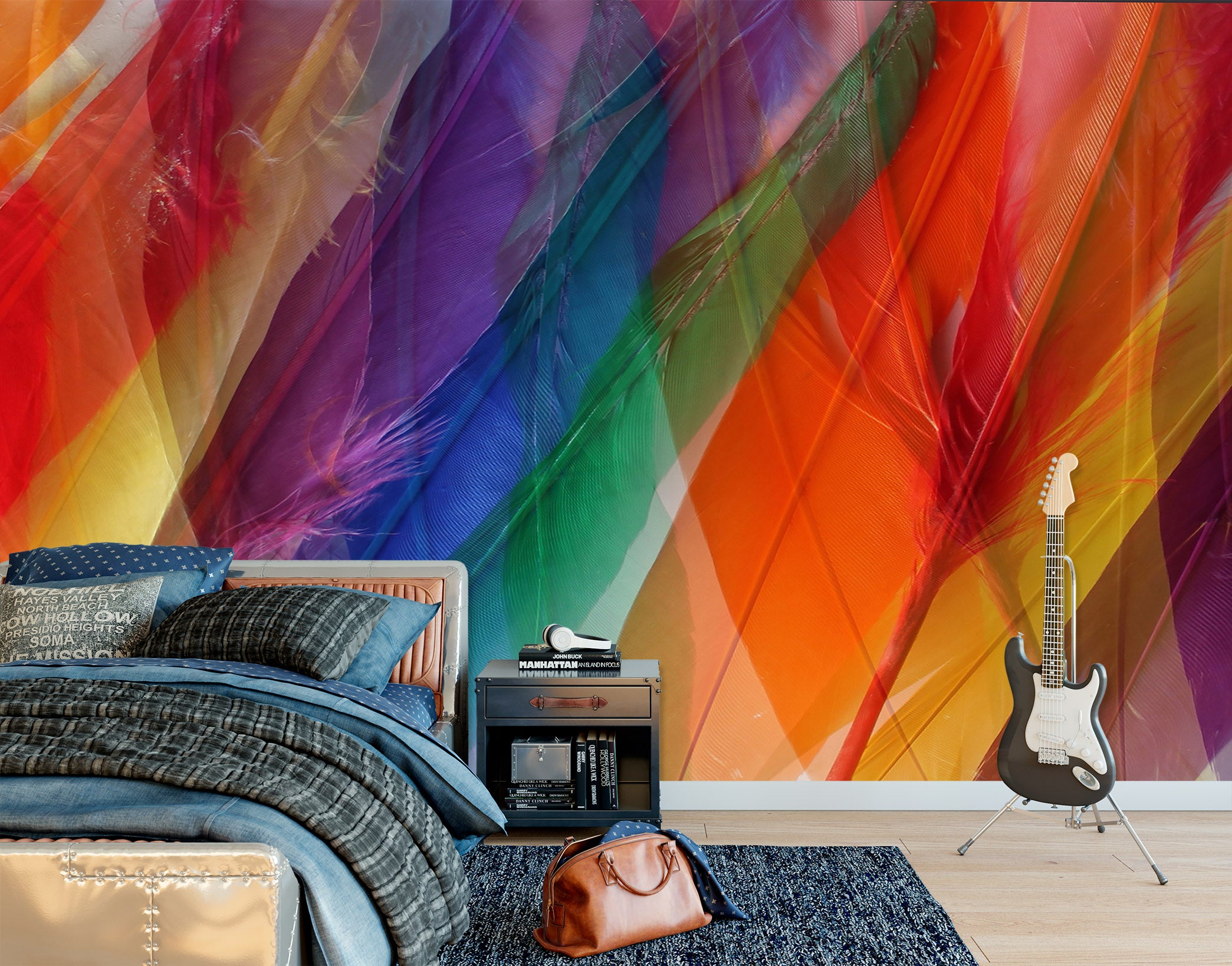 3D Colored Feathers 71069 Shandra Smith Wall Mural Wall Murals